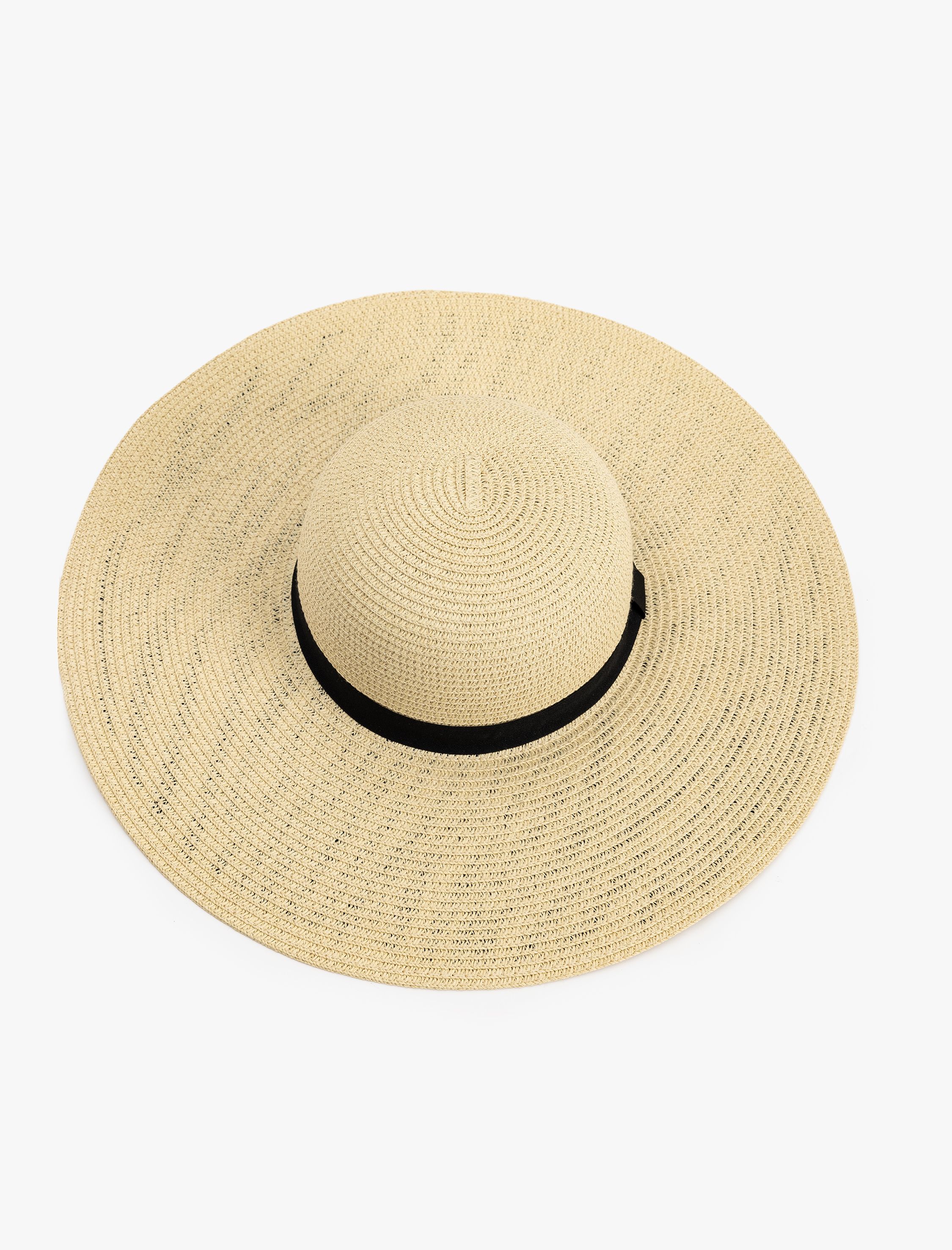  Kadın Bant Detaylı Hasır Şapka