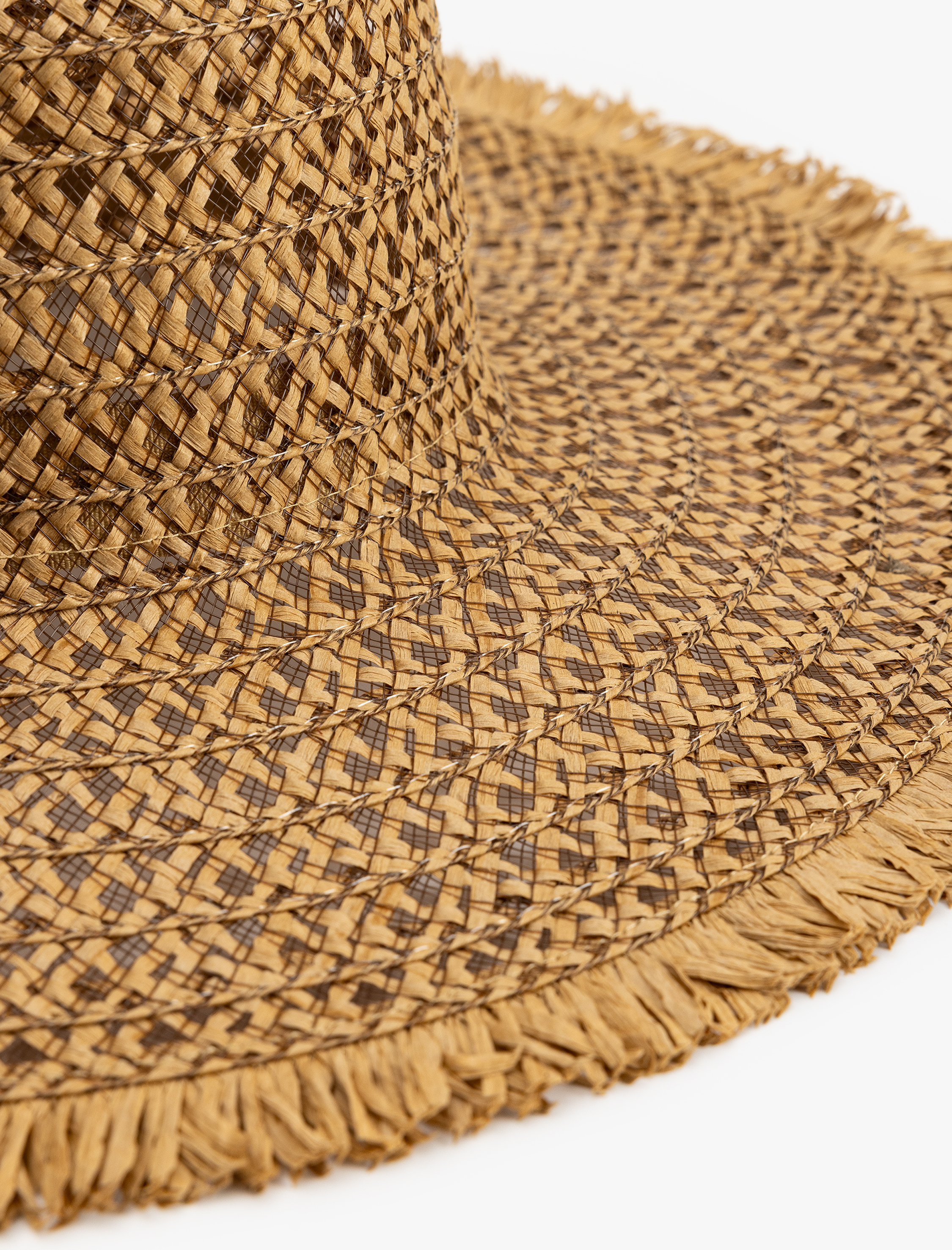  Kadın Püskül Detaylı Hasır Şapka