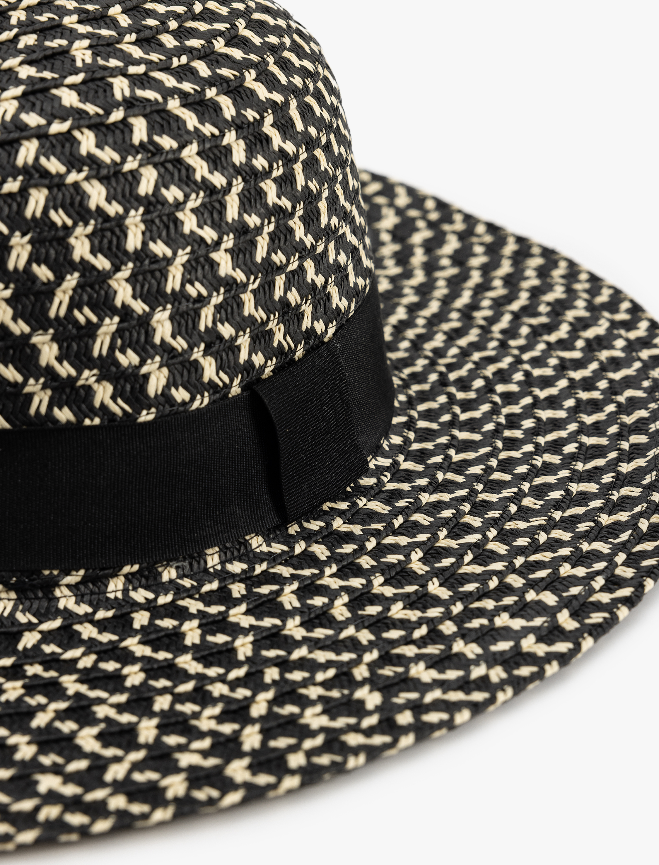  Kadın Bant Detaylı Hasır Şapka