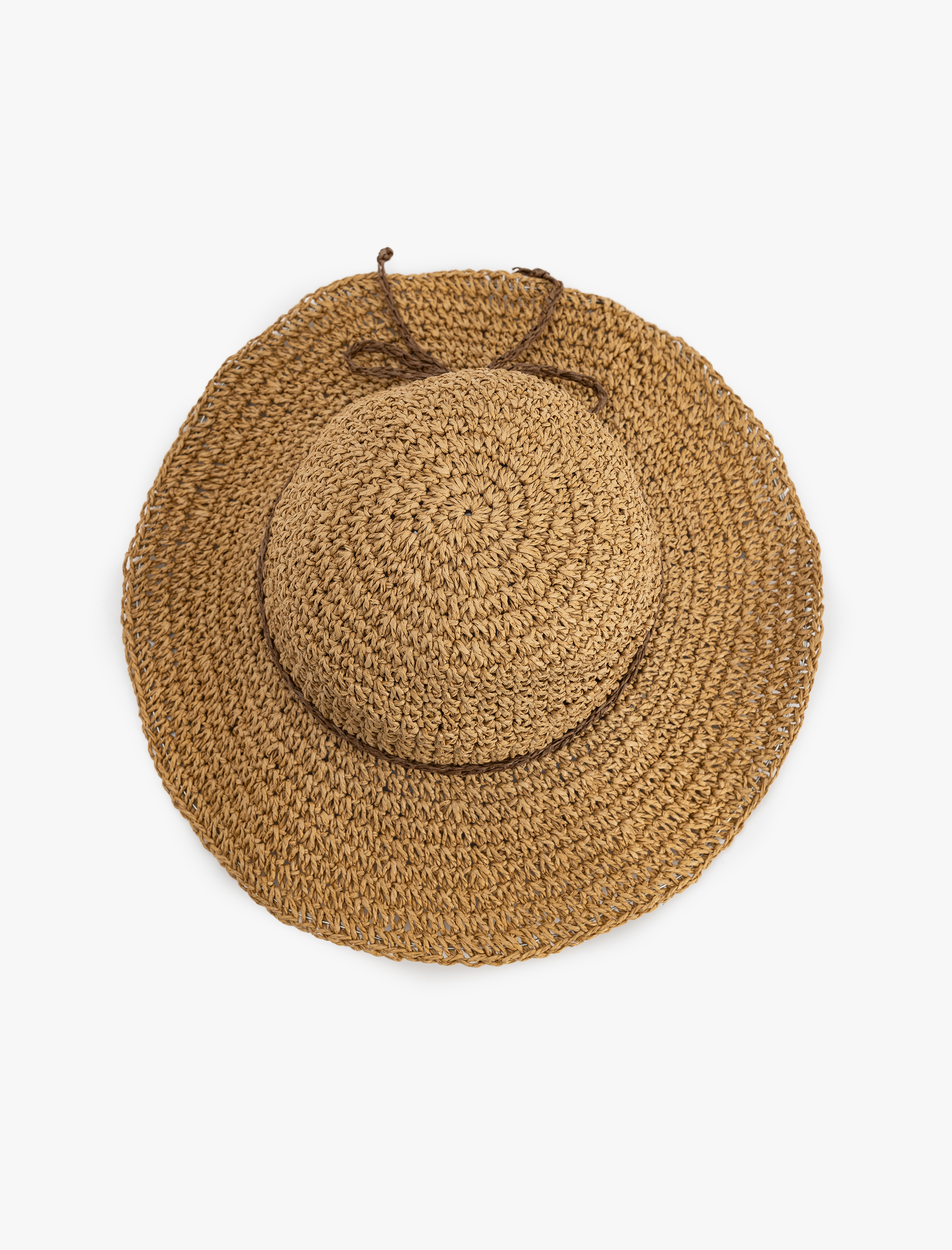  Kadın Bant Detaylı Hasır Şapka