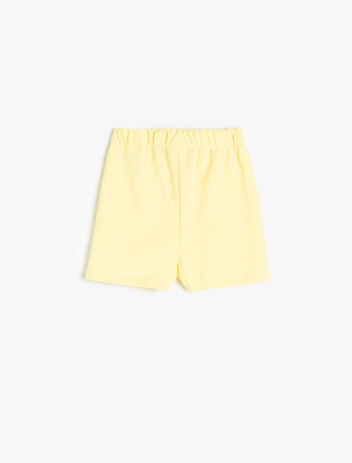 Kız Bebek Beli Lastikli Pamuk Karışımlı Basic Şort