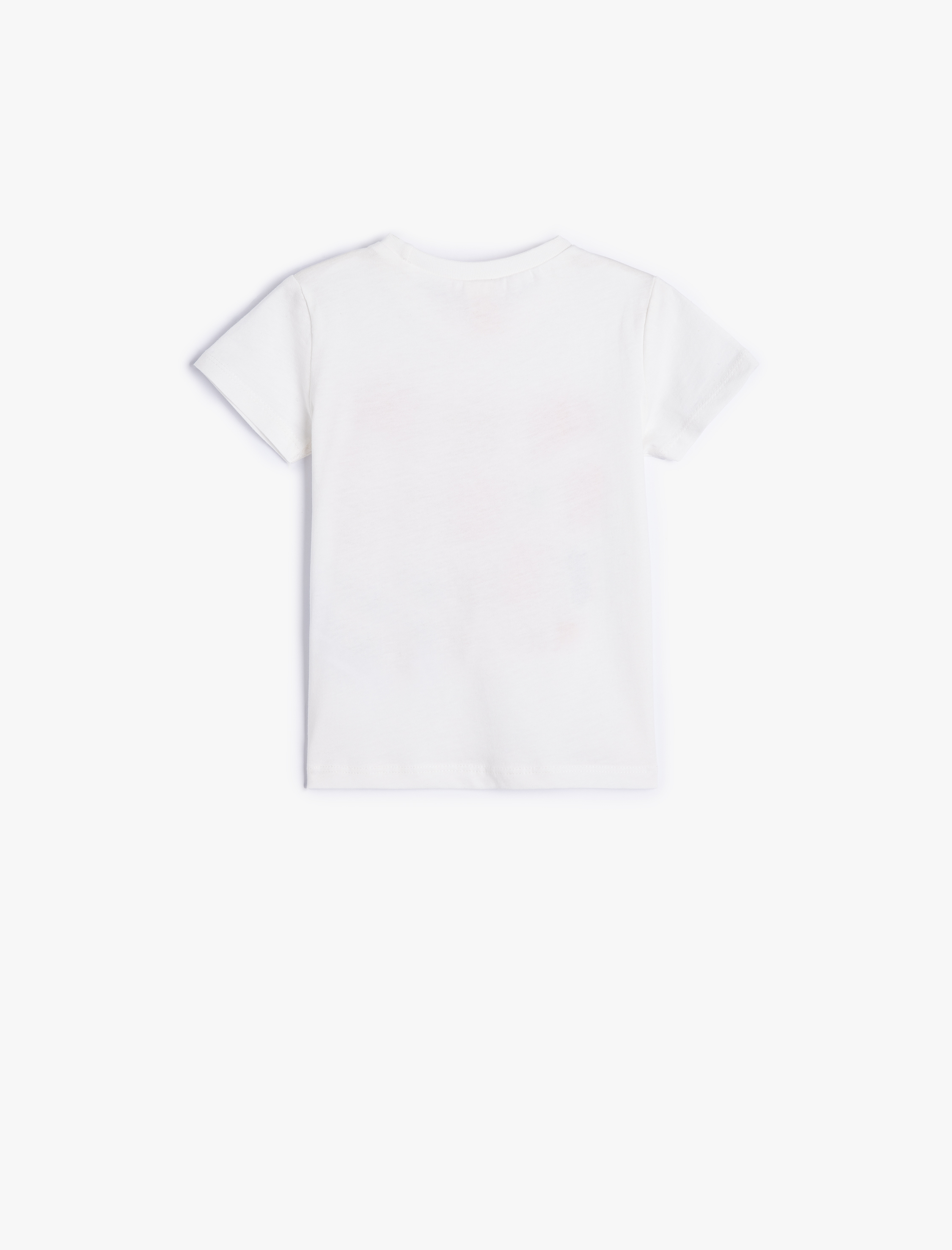  Kız Bebek Kelebek Baskılı Bisiklet Yaka Kısa Kollu Pamuklu  Tişört