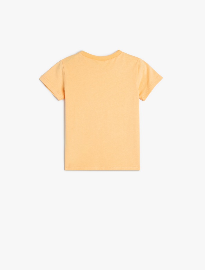 Kız Bebek Pamuklu Bisiklet Yaka Kısa Kollu Cep Detaylı Basic Tişört