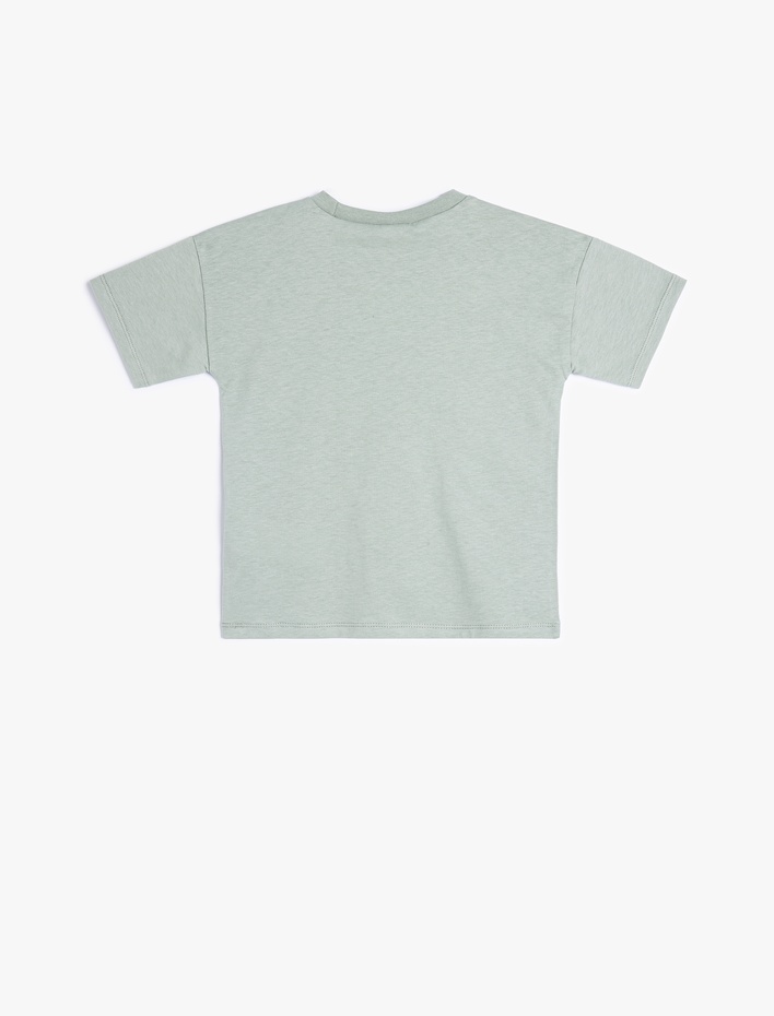 Erkek Bebek Slogan Baskılı Bisiklet Yaka Kısa Kollu Pamuklu Tişört