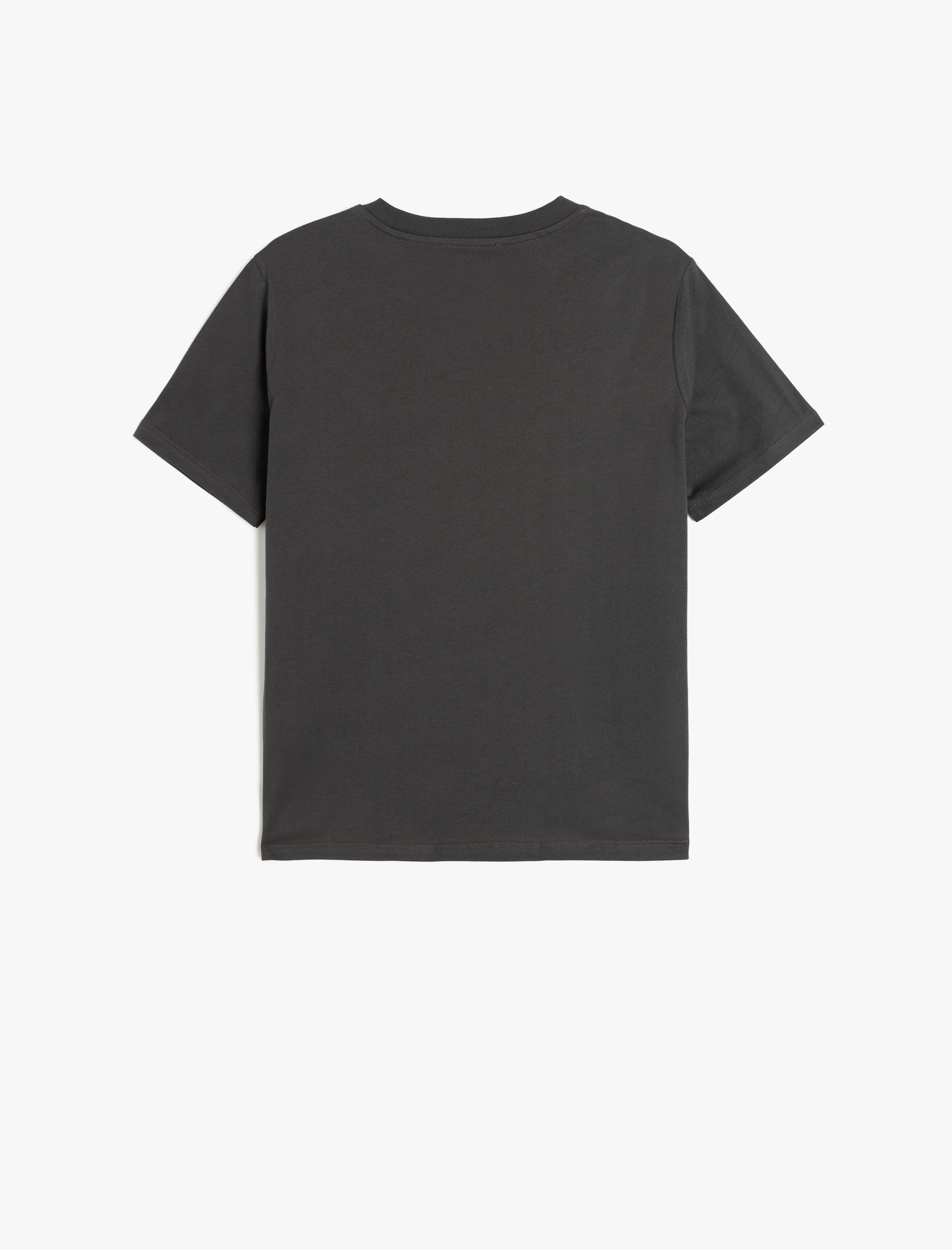   Pamuklu Kısa Kollu Bisiklet Yaka Yıldız Detaylı Taşlı Tişört