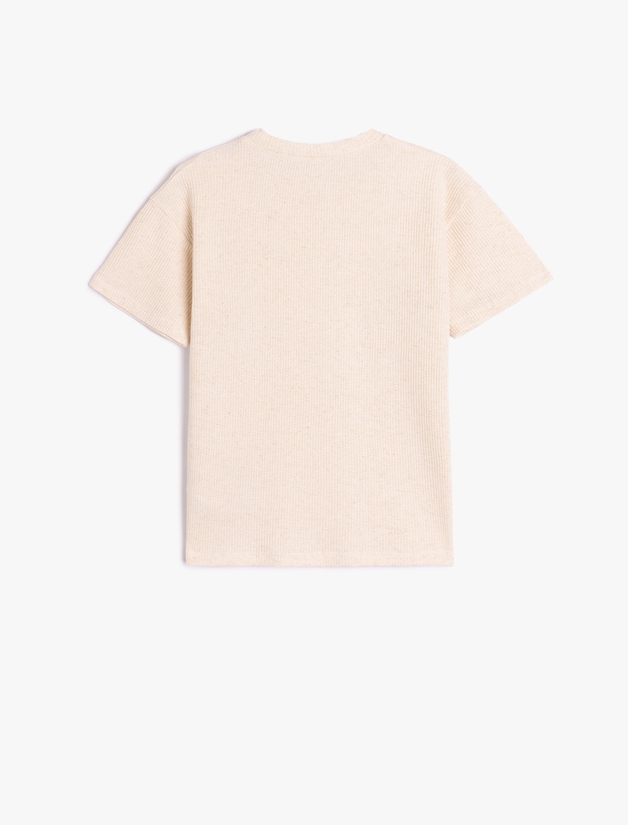 Erkek Çocuk Pamuklu Bisiklet Yaka Kısa Kollu Oversize Basic Tişört