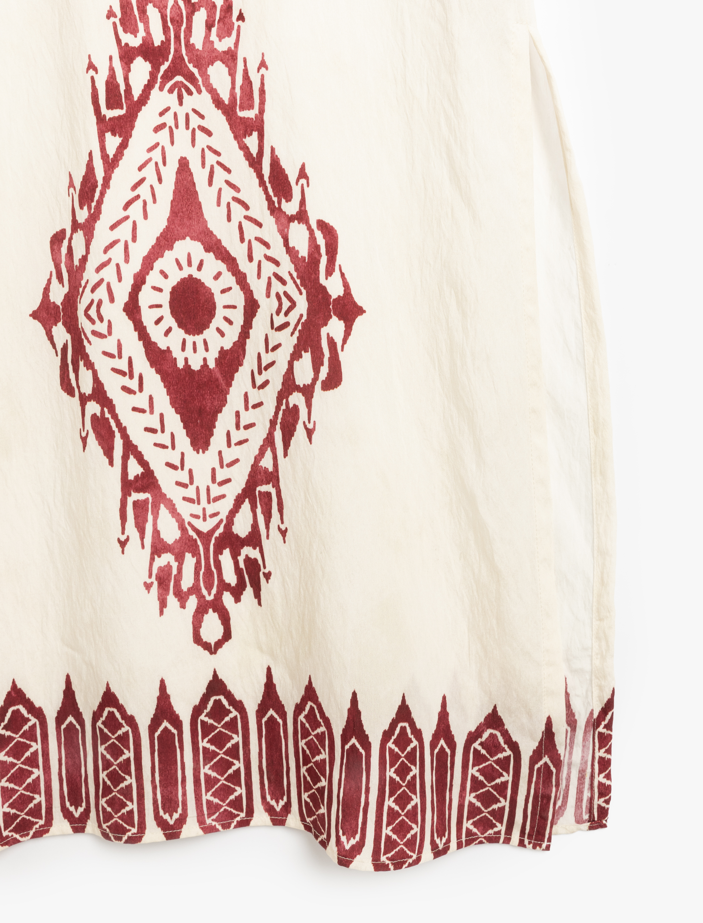 Kimono Kol Mandarin Yaka Etnik Desenli Uzun Viskon Elbise