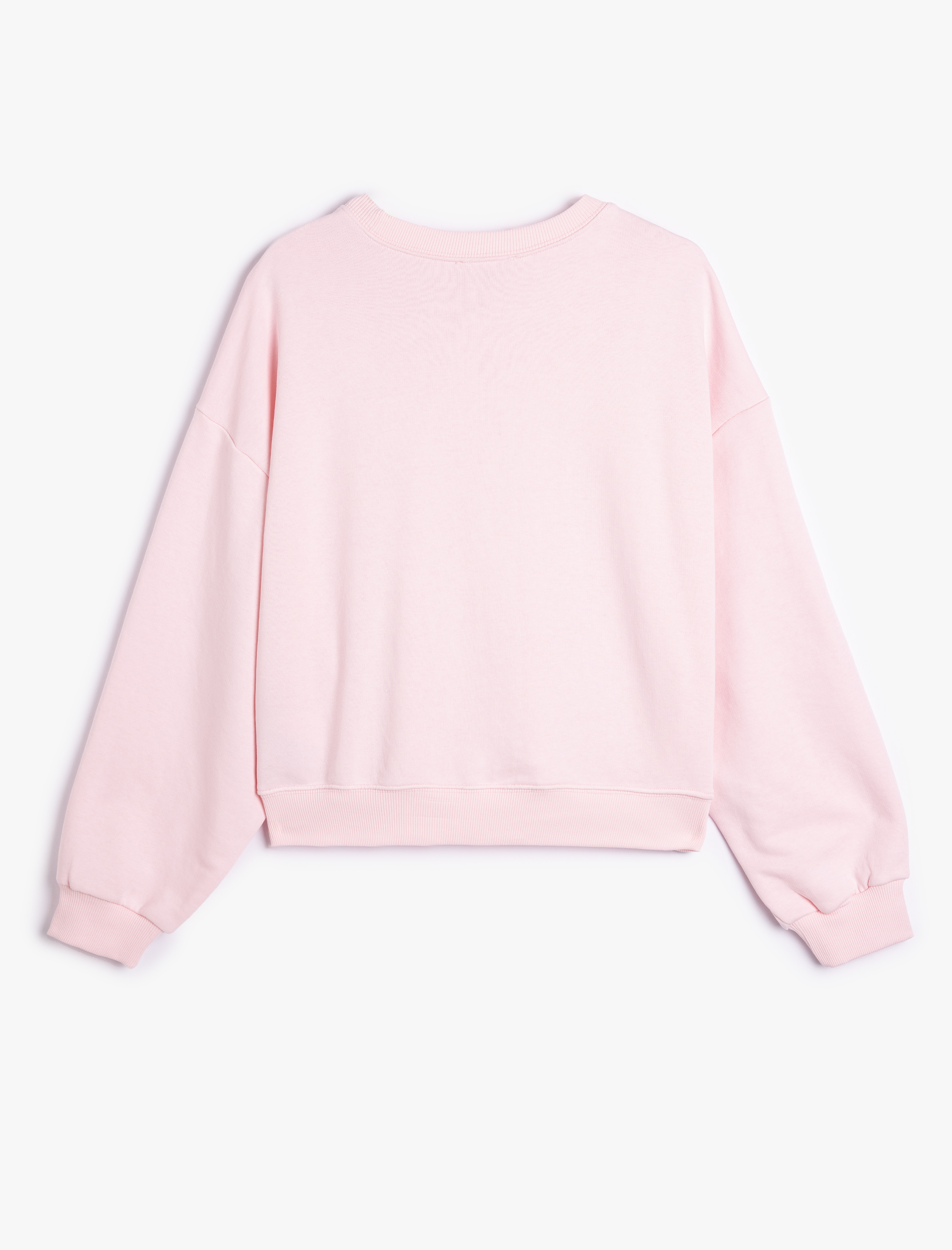   Üç İplik Bisiklet Yaka Uzun Kollu Oversize Sweatshirt