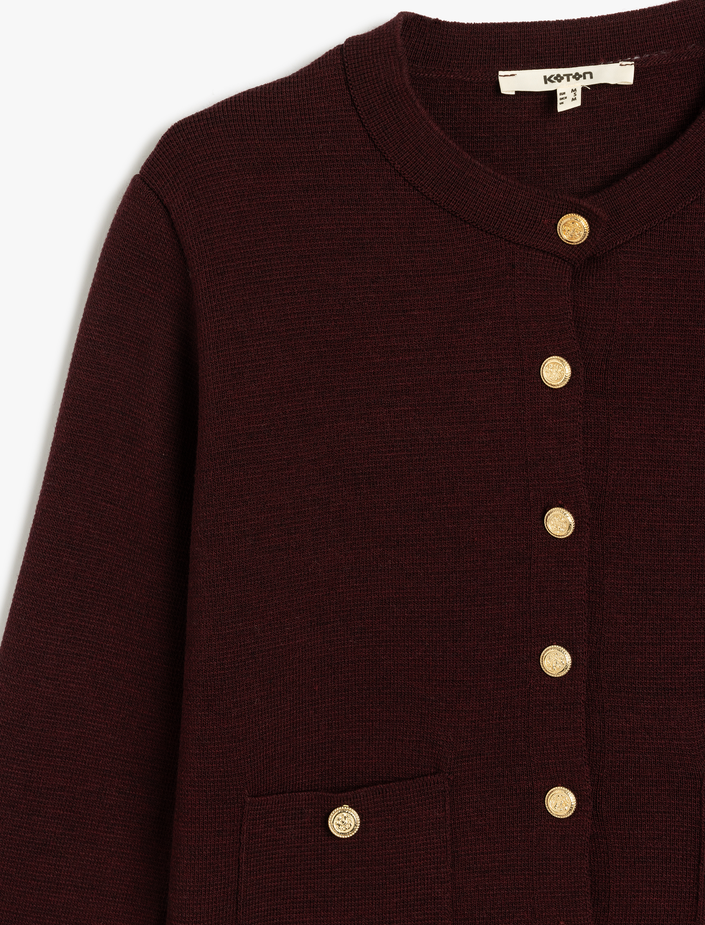   Bisiklet Yaka Uzun Kollu Düğmeli Triko Hırka