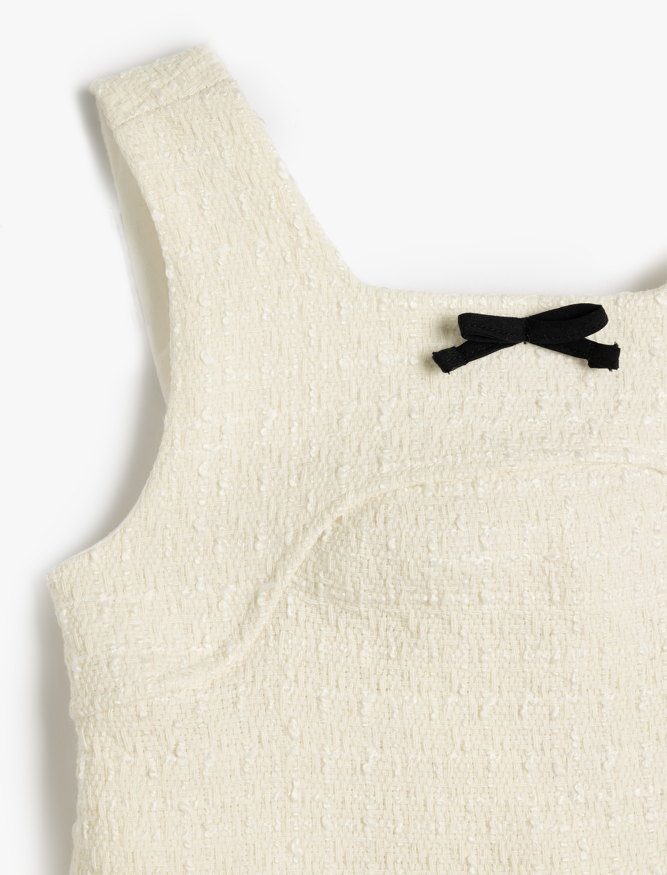  Kız Bebek Fiyonk Detaylı Askılı Jile Elbise