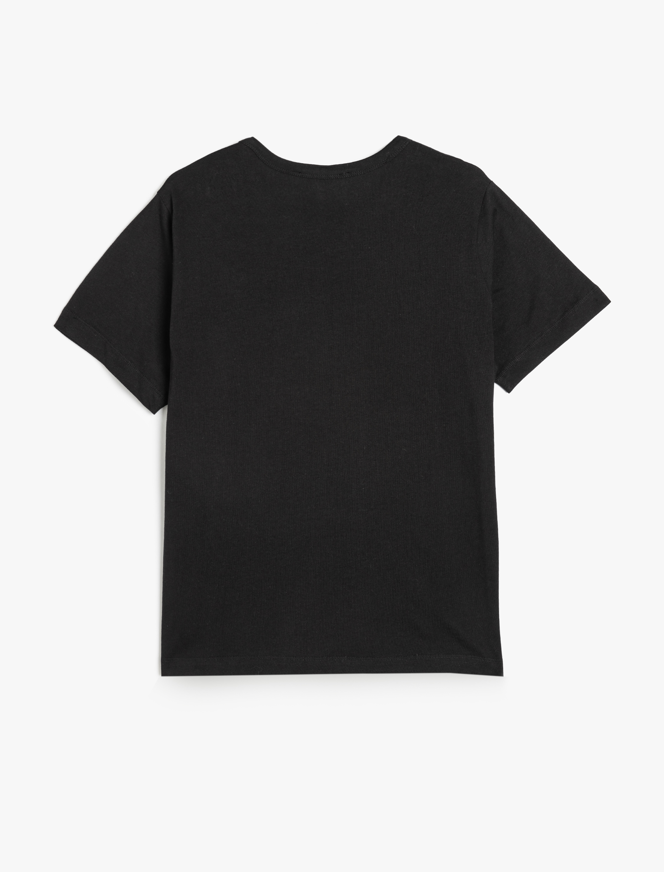   Pamuklu Kısa Kollu Bisiklet Yaka Basic Tişört