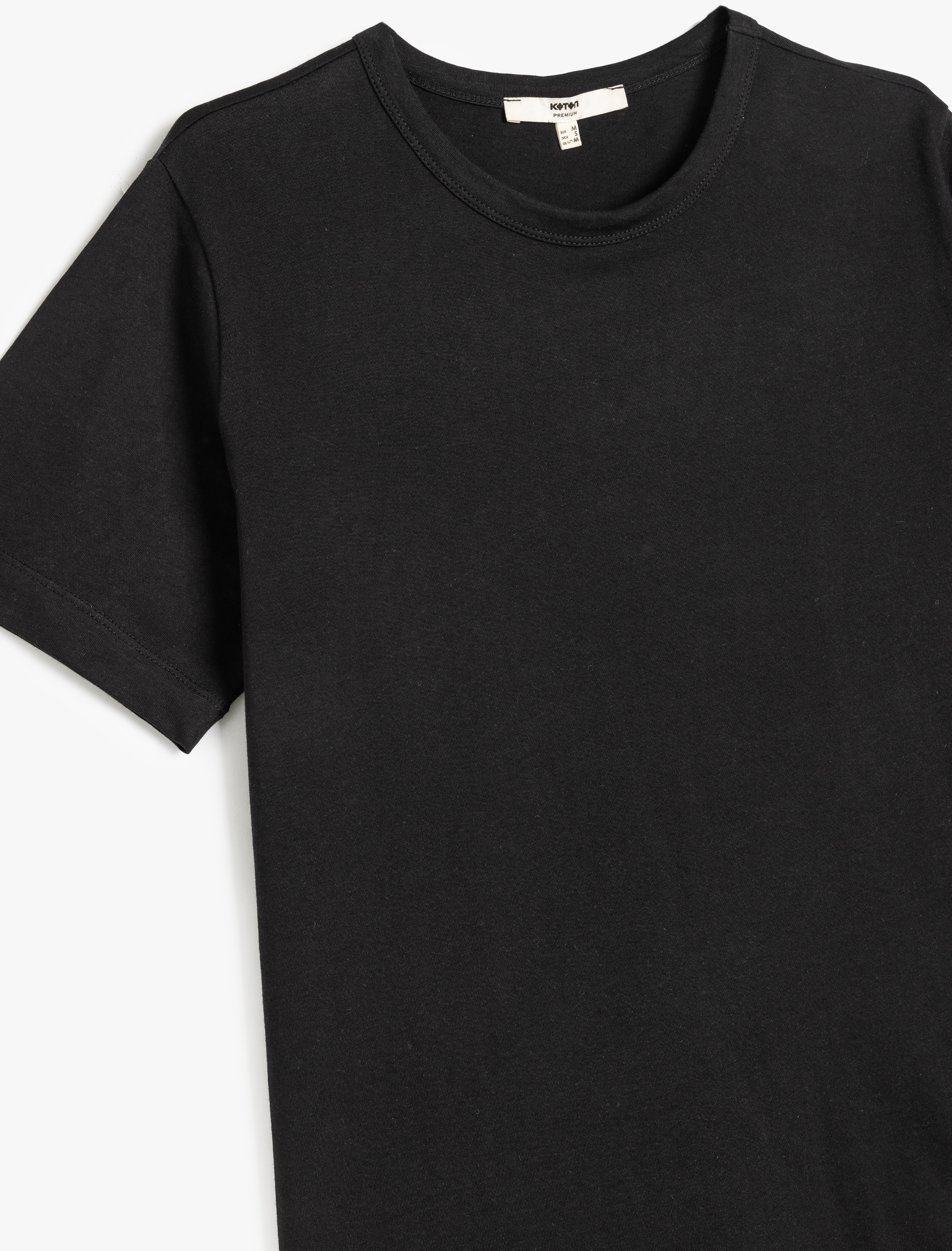   Pamuklu Kısa Kollu Bisiklet Yaka Basic Tişört