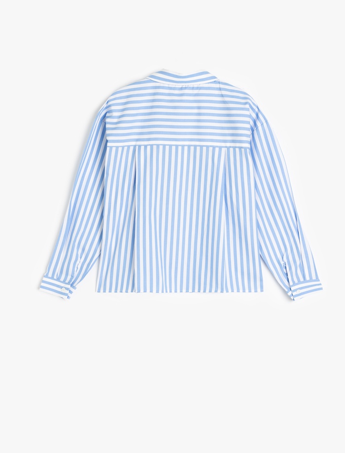 Kız Çocuk Pamuklu Uzun Kollu Çizgili Gömlek