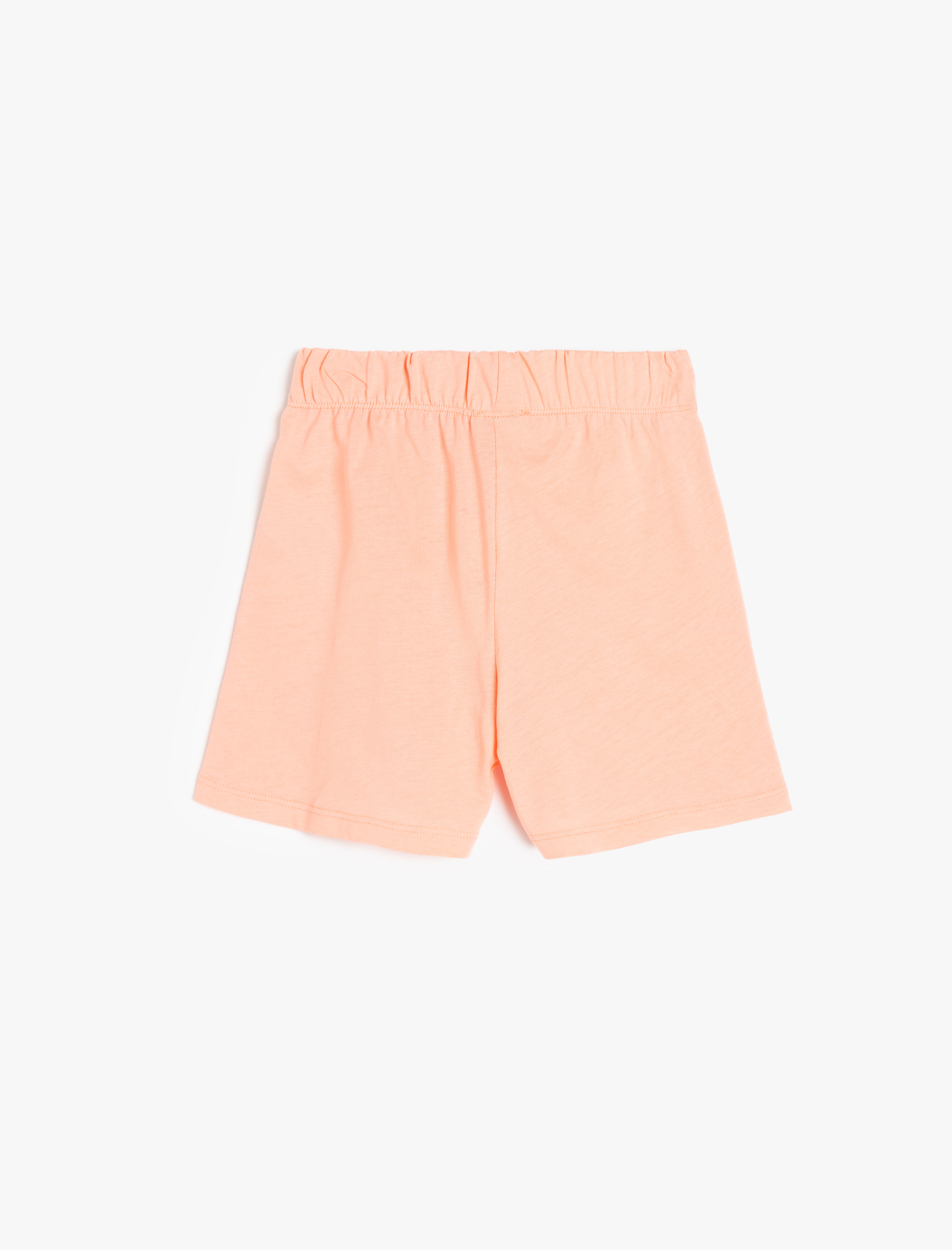  Kız Çocuk Beli Lastikli Kiraz Baskılı Pamuklu Basic Şort