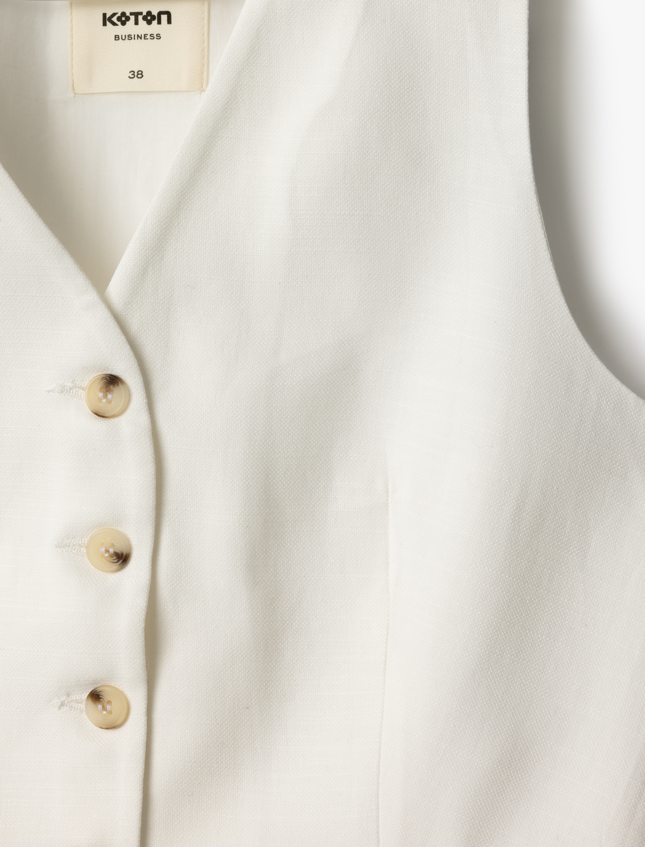 Pamuklu Viskon Kumaş V Yaka Düğmeli Kolsuz Yelek