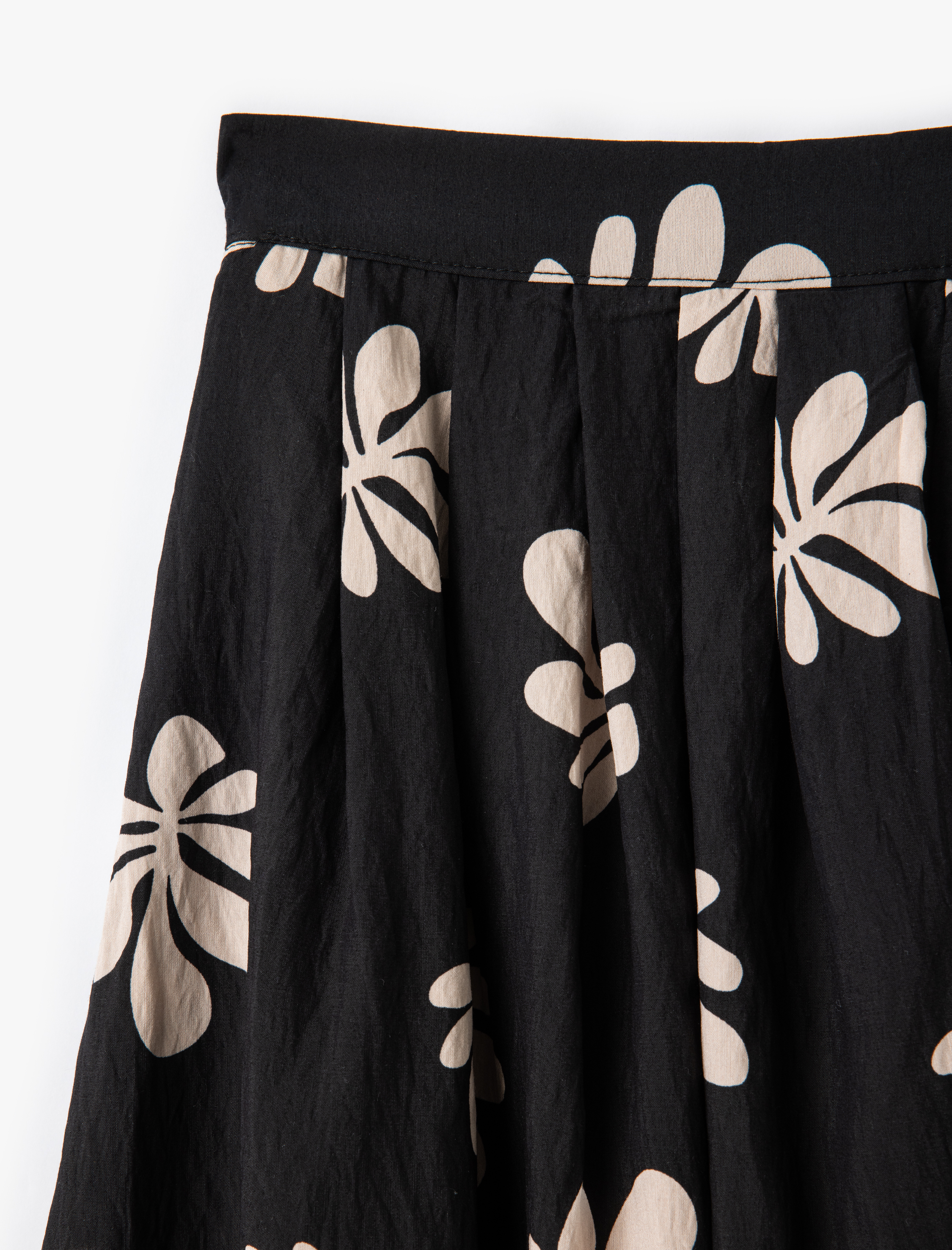   Standart Bel Midi Boy Çiçekli Viskon Kloş Çan Etek