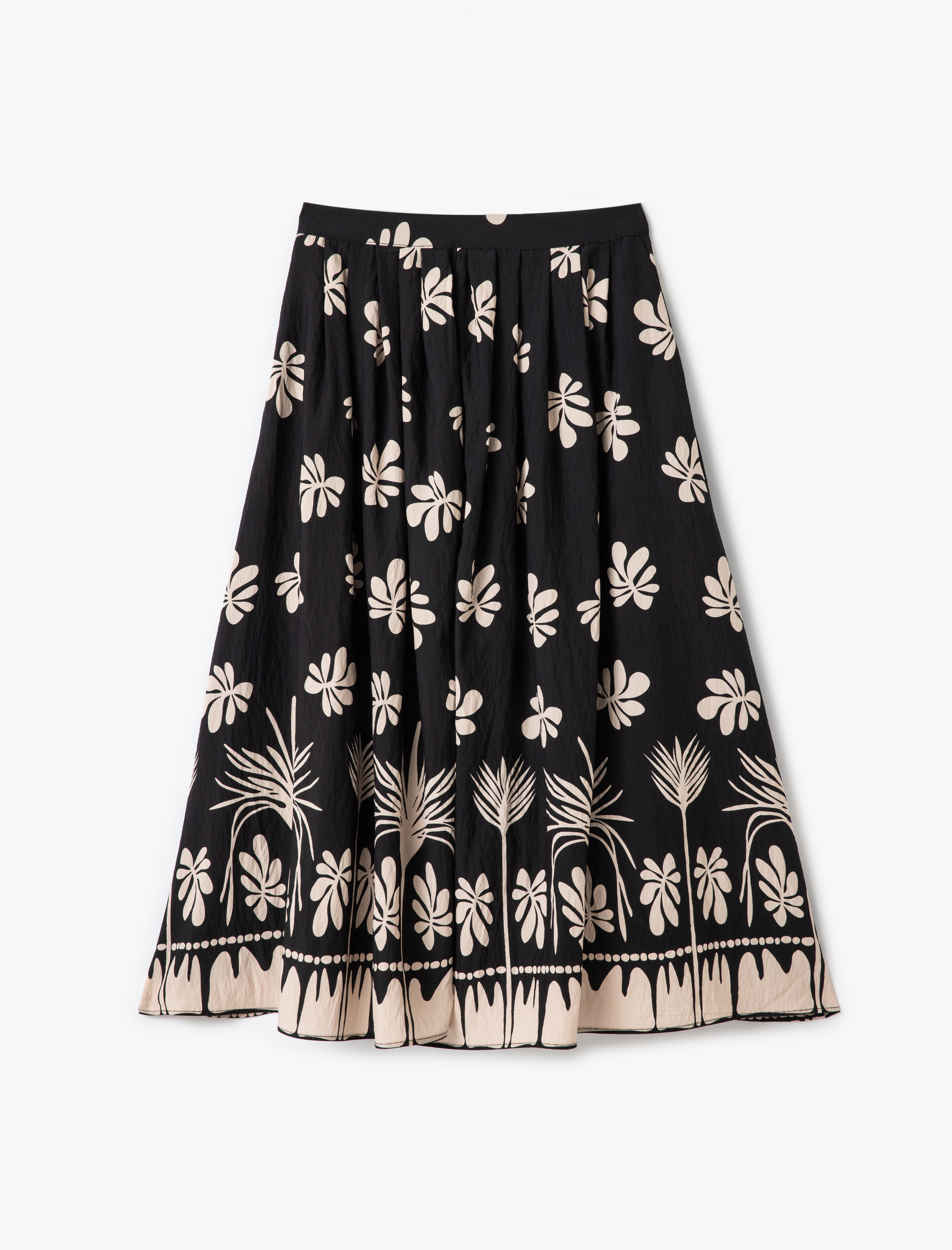   Standart Bel Midi Boy Çiçekli Viskon Kloş Çan Etek