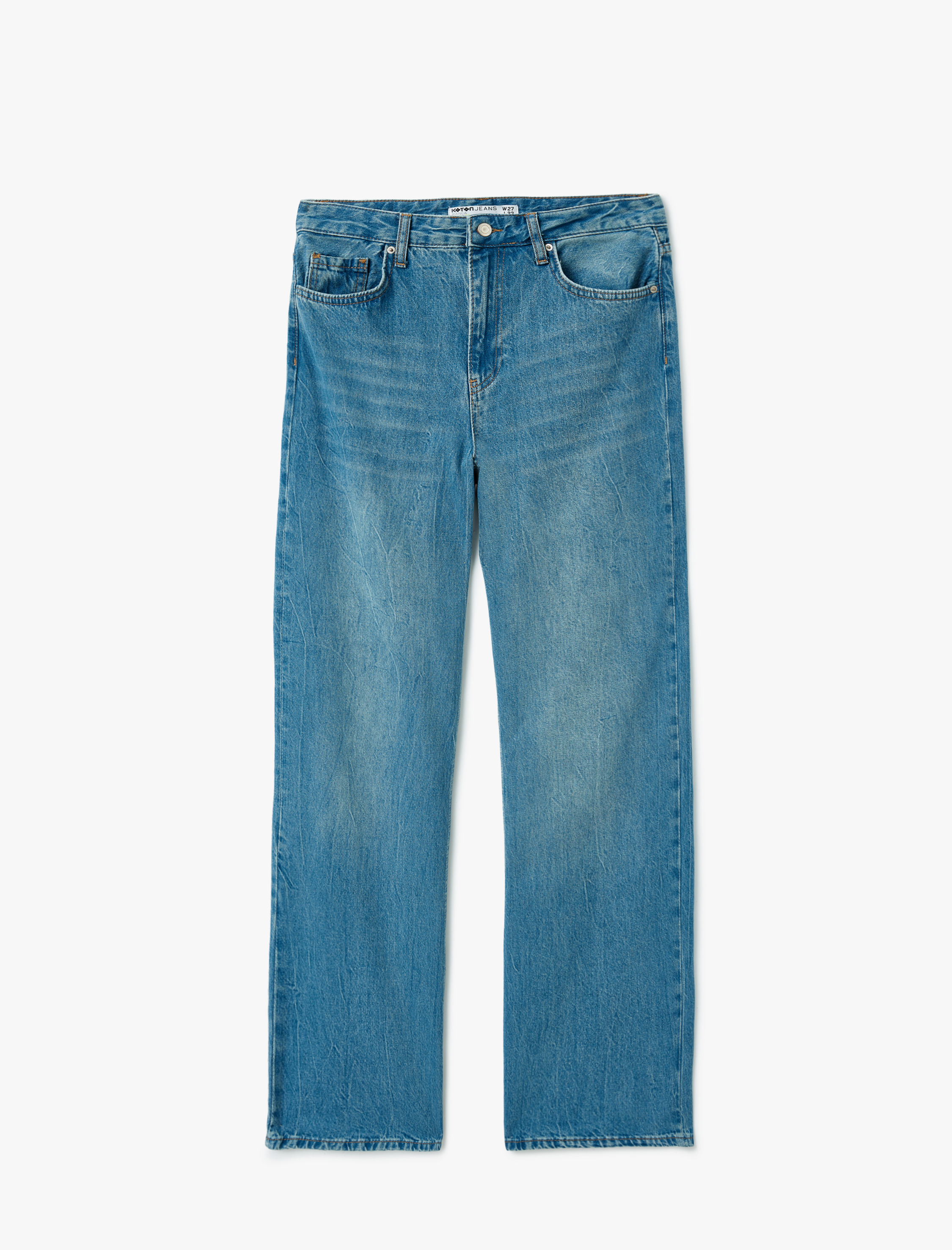 Koton Kadın Rahat Kalıp Geniş Paça Denim Pantolon - Wide Leg Jeans -1