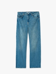 Rahat Kalıp Geniş Paça Denim Pantolon - Wide Leg Jeans