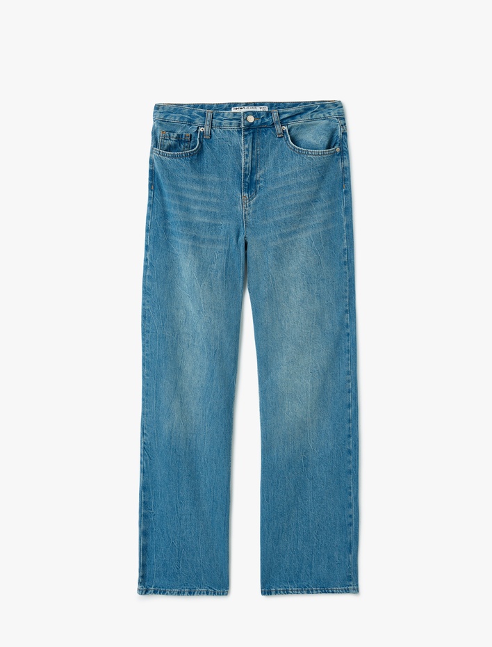  Rahat Kalıp Geniş Paça Denim Pantolon - Wide Leg Jeans