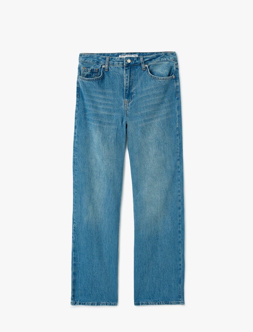   Rahat Kalıp Geniş Paça Denim Pantolon - Wide Leg Jeans