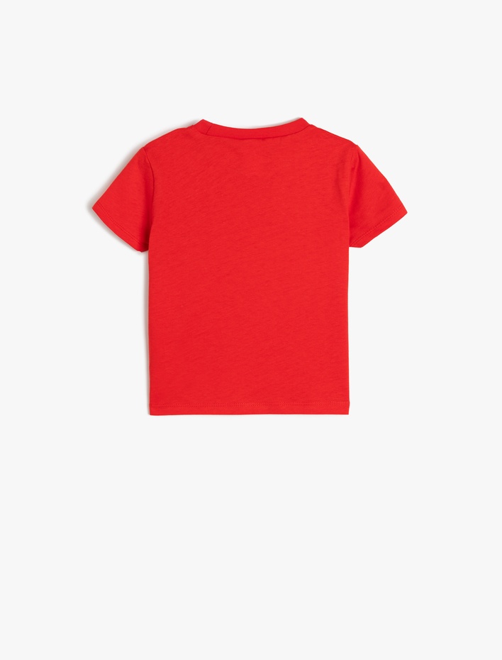 Kız Bebek Pamuklu Kısa Kollu Unicorn Baskılı Bisiklet Yaka Tişört