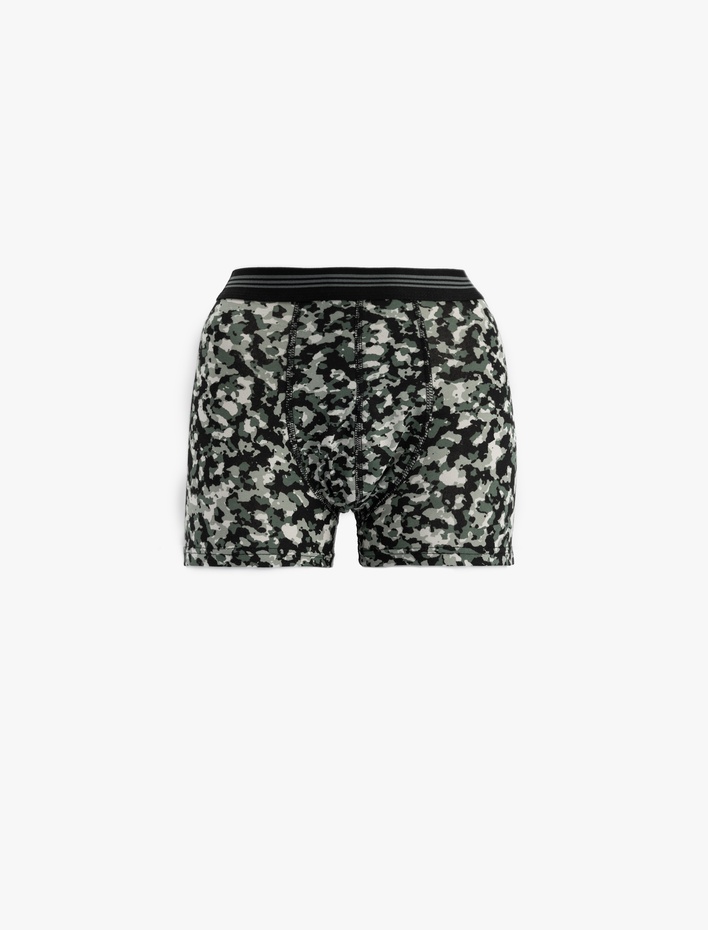  Kamuflaj Desenli Pamuklu 3'lü Boxer Seti