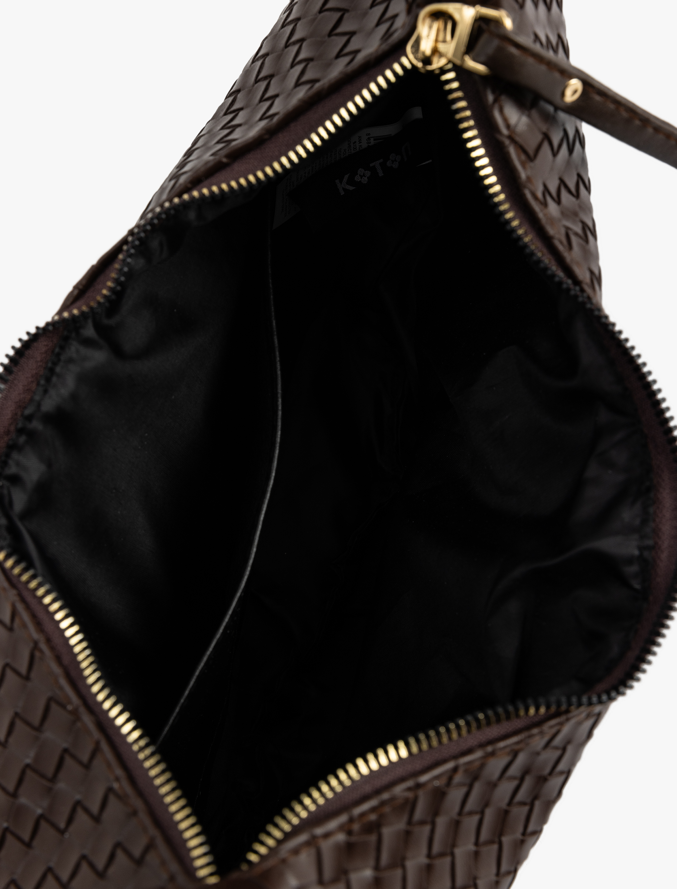  Kadın Dokulu Düğüm Detaylı Fermuarlı Omuz Çantası