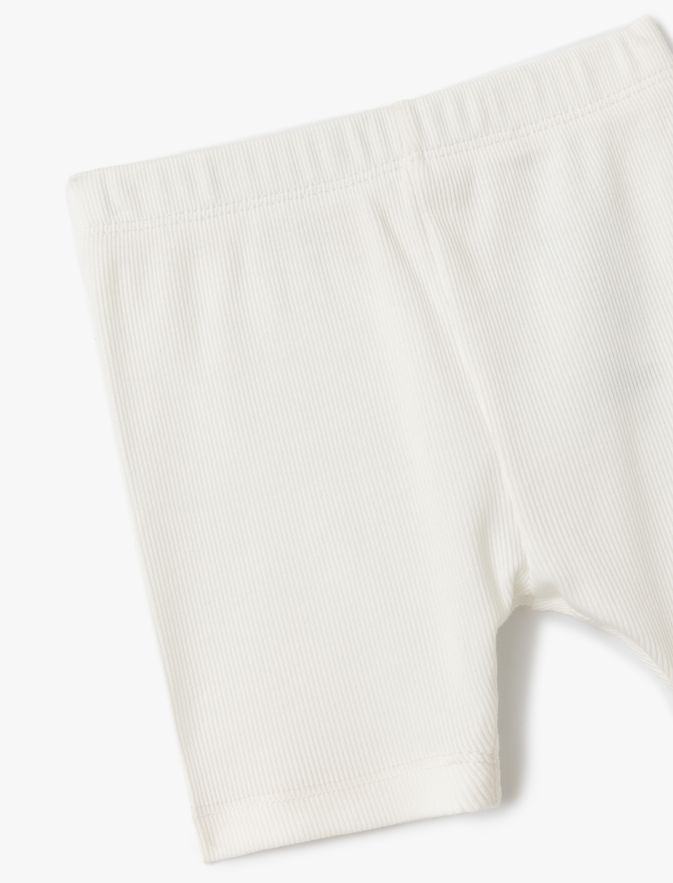  Kız Çocuk Pamuklu Lastik Detaylı Ribanalı Basic Kısa Tayt