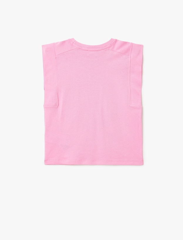 Pamuklu Kolsuz Bisiklet Yaka Basic Tişört_1