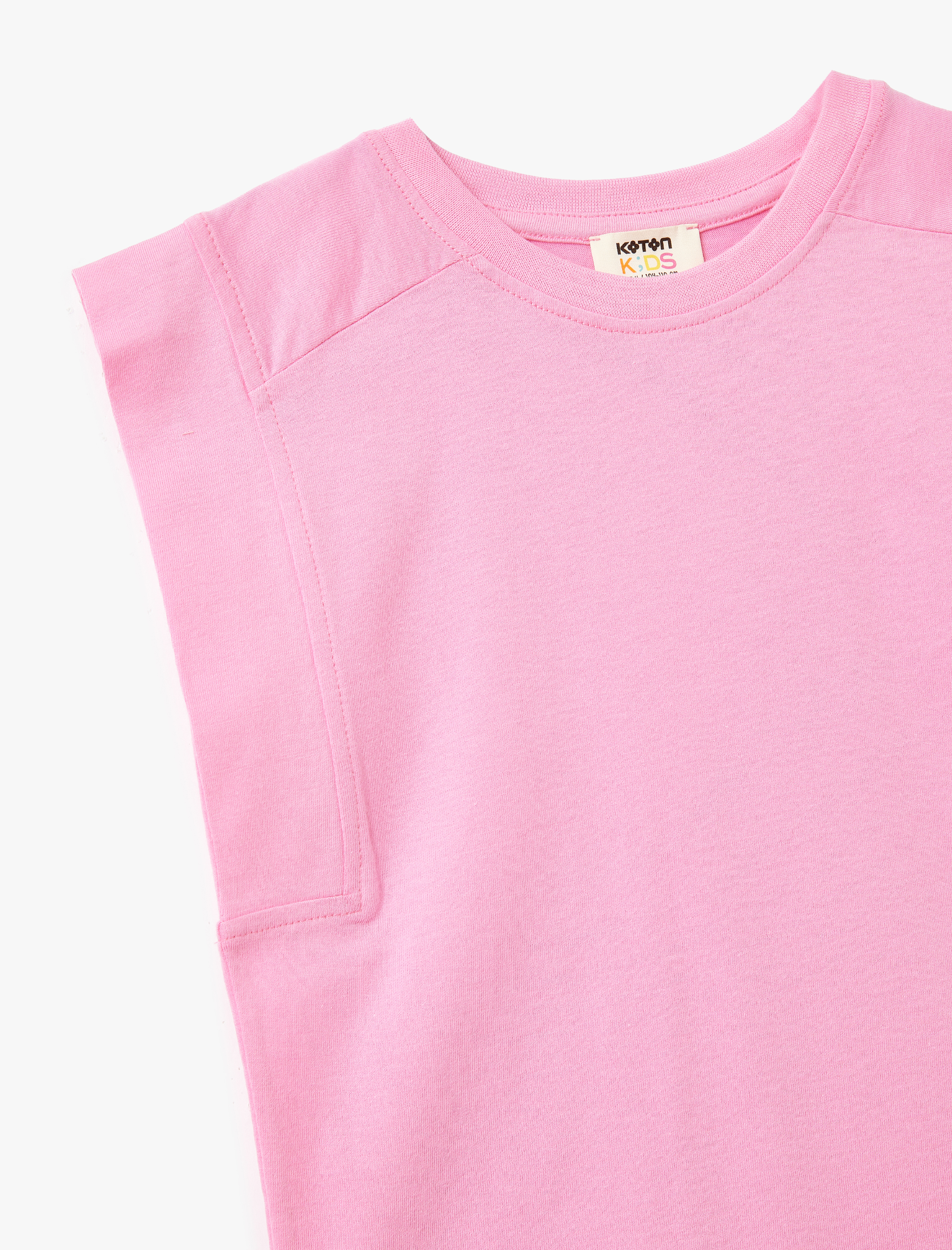  Kız Çocuk Pamuklu Kolsuz Bisiklet Yaka Basic Tişört