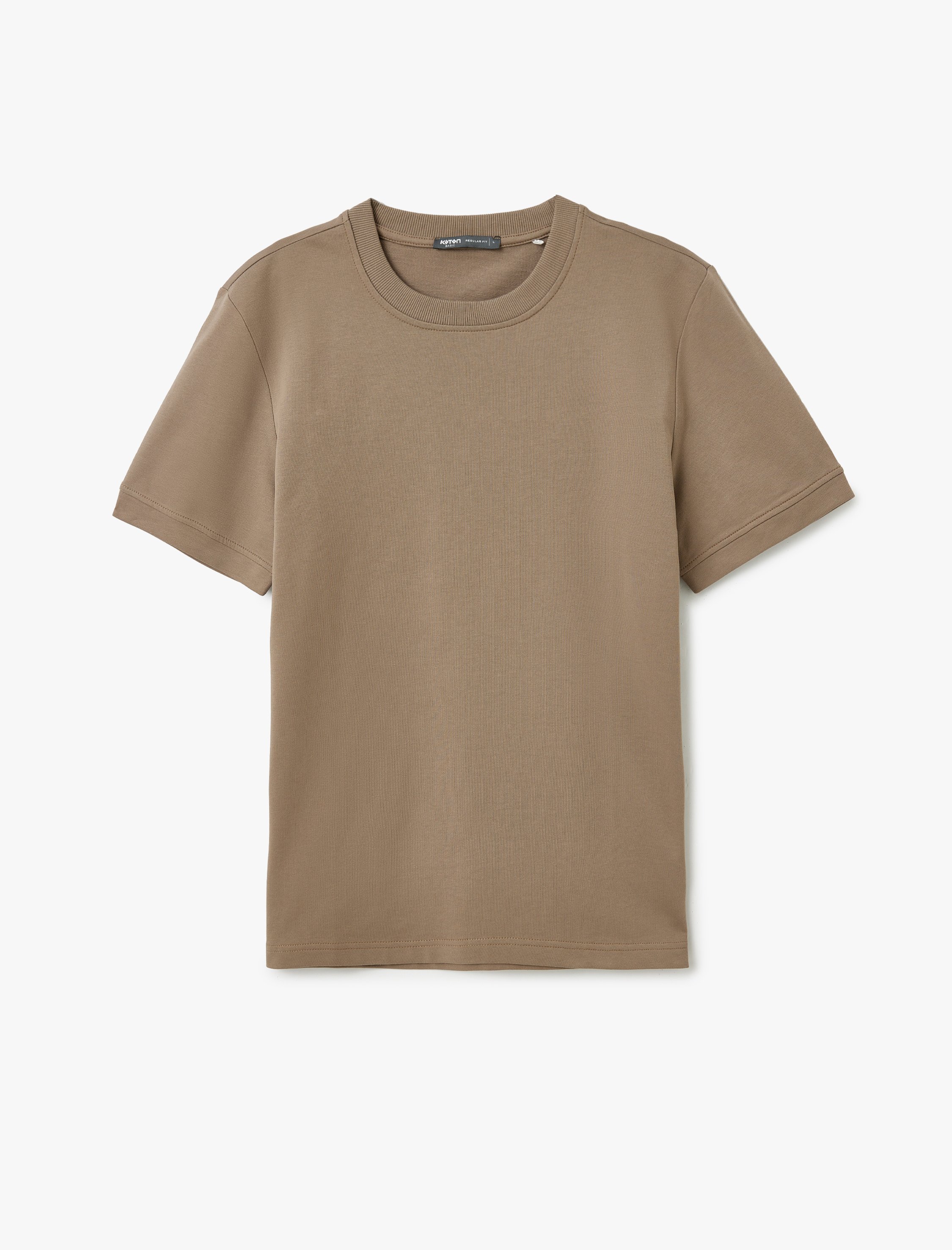   Kısa Kollu Pamuklu Tok Kumaş Bisiklet Yaka Dikiş Detaylı Oversize Tişört