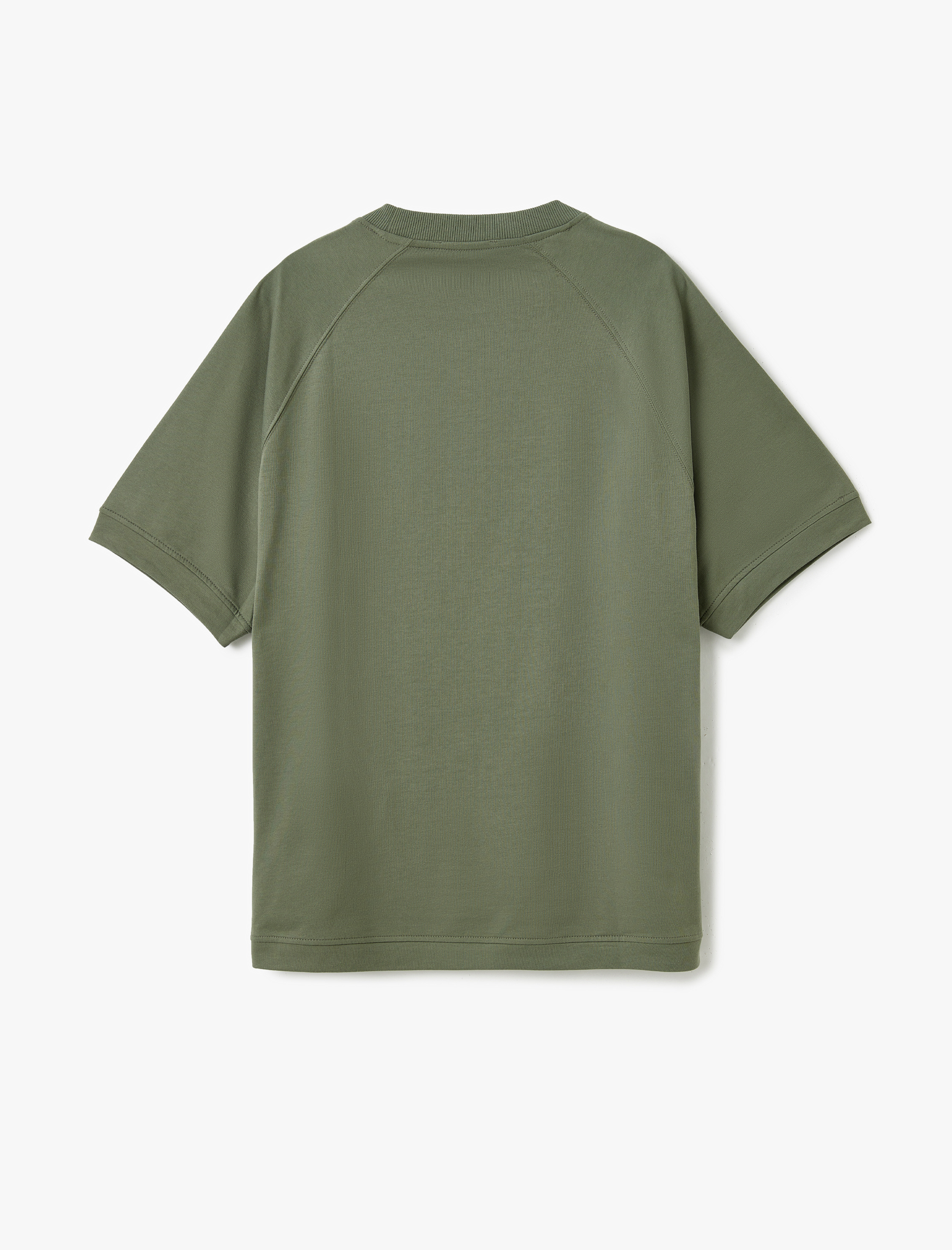   Kısa Kollu Pamuklu Tok Kumaş Bisiklet Yaka Oversize Tişört