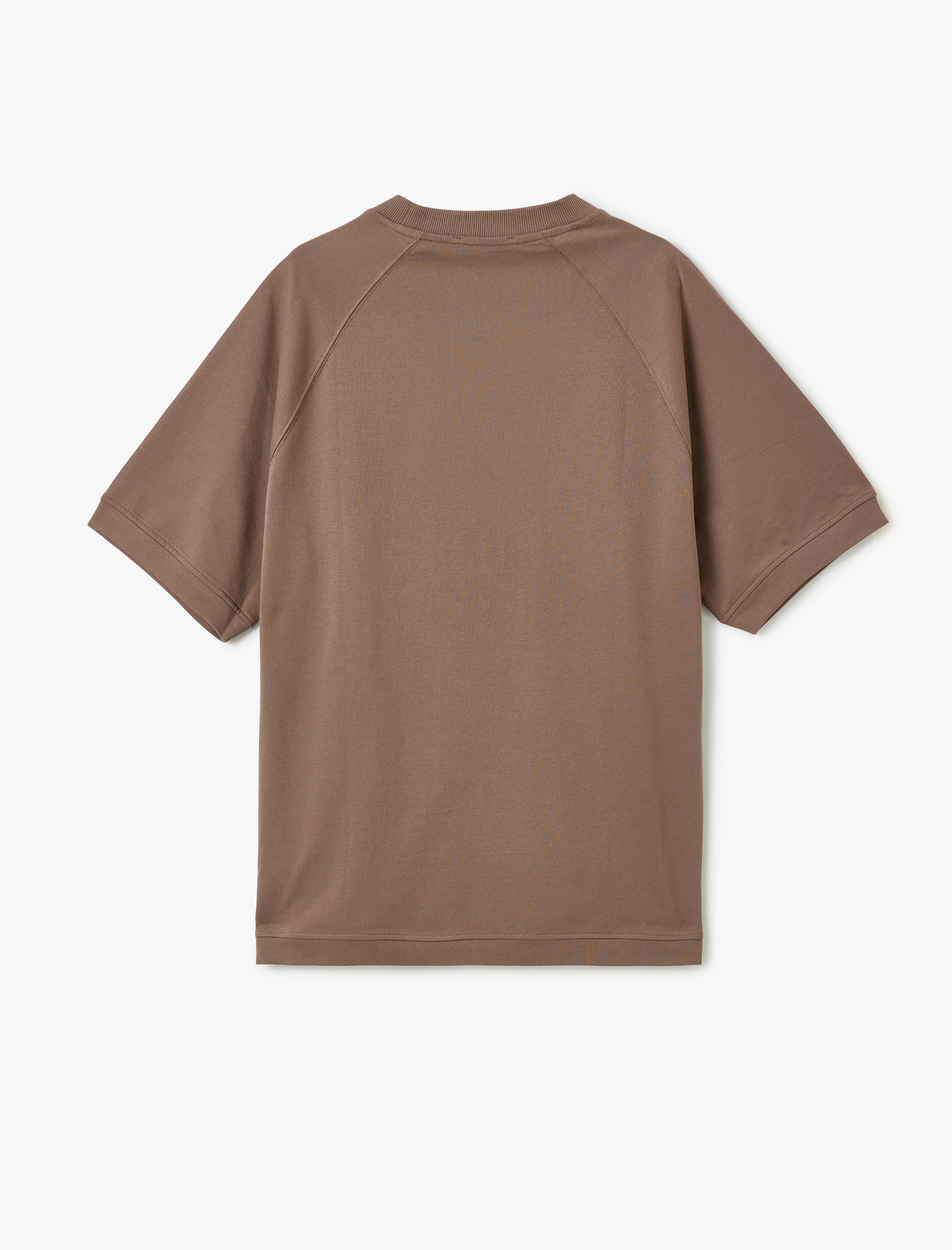   Kısa Kollu Pamuklu Tok Kumaş Bisiklet Yaka Oversize Tişört