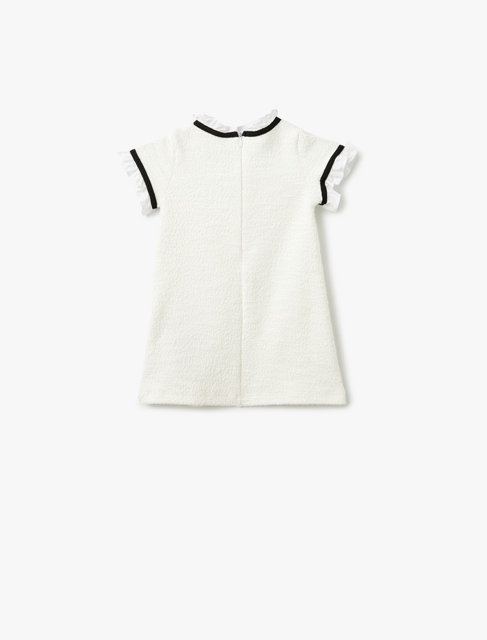 Kız Bebek Pamuklu Bisiklet Yaka Kısa Kollu A Kesim Elbise