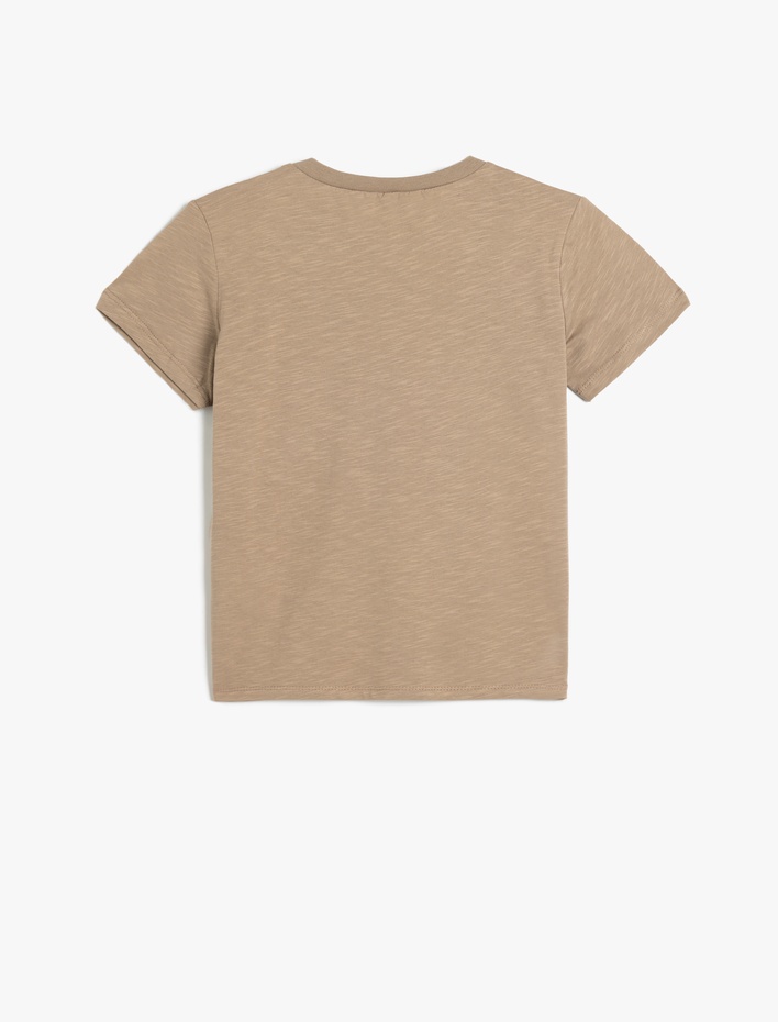 Erkek Çocuk Dinozor Baskılı Bisiklet Yaka Kısa Kollu Pamuklu Tişört