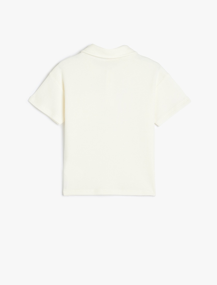 Erkek Çocuk Düğme Detaylı Polo Yaka Kısa Kollu Pamuklu Tişört