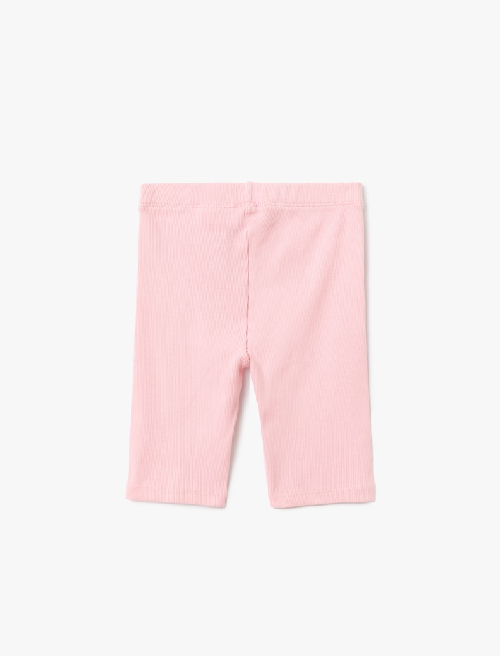 Kız Çocuk Beli Lastikli Pamuklu Basic Kısa Tayt