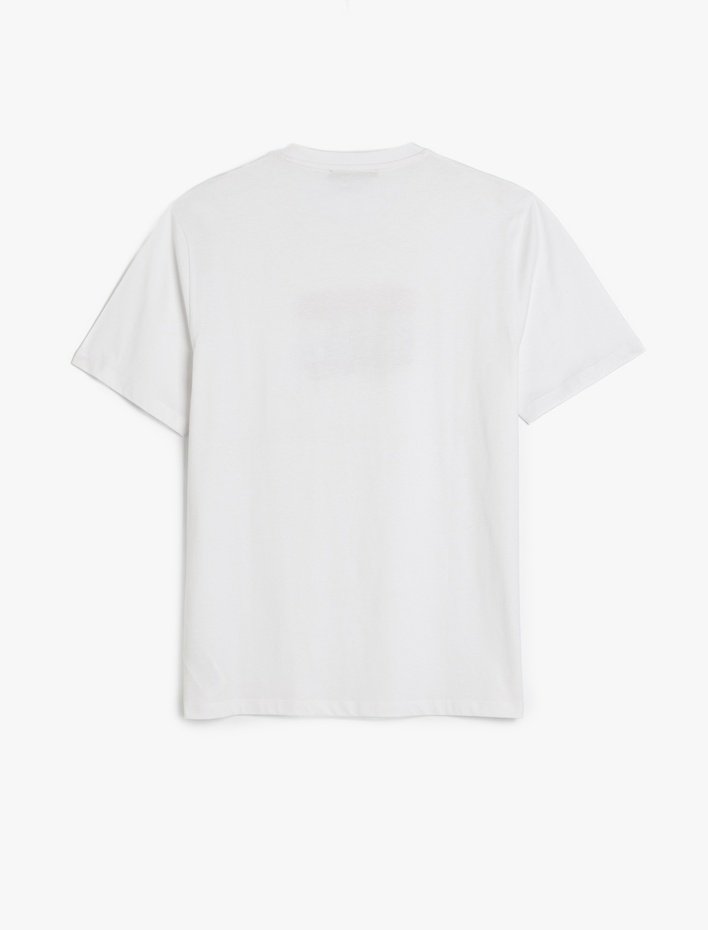  Kısa Kollu Regular Fit Bisiklet Yaka Pamuklu Baskılı Tişört