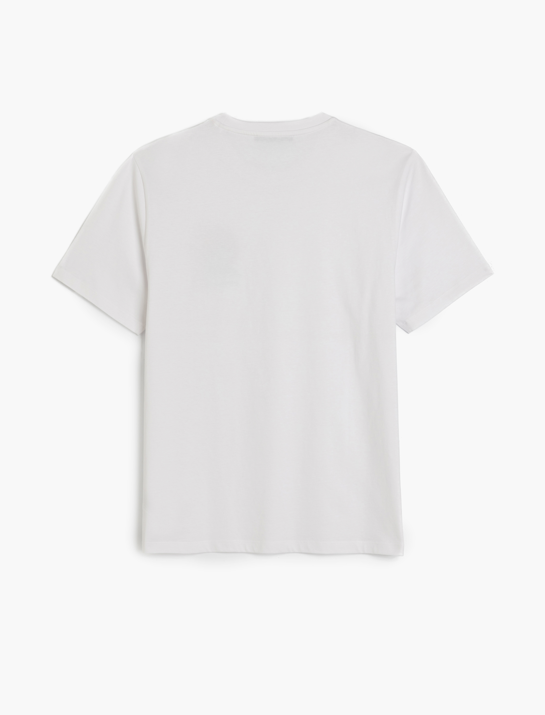 Bisiklet Yaka Pamuklu Regular Fit Uzak Doğu Baskılı Kısa Kollu Tişört