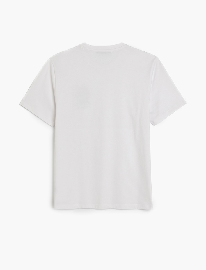  Bisiklet Yaka Pamuklu Regular Fit Uzak Doğu Baskılı Kısa Kollu Tişört