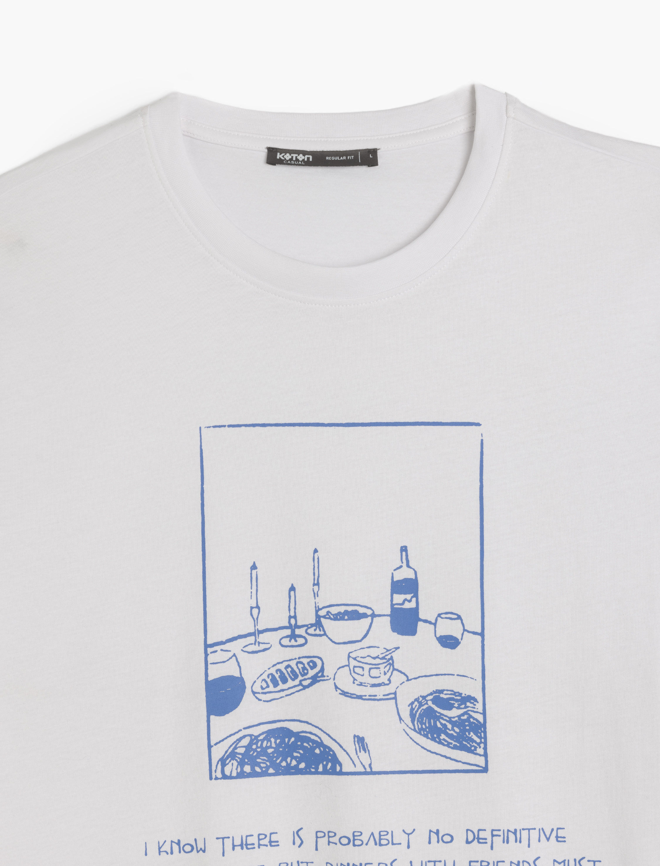   Kısa Kollu Pamuklu Regular Fit Bisiklet Yaka Baskılı Tişört