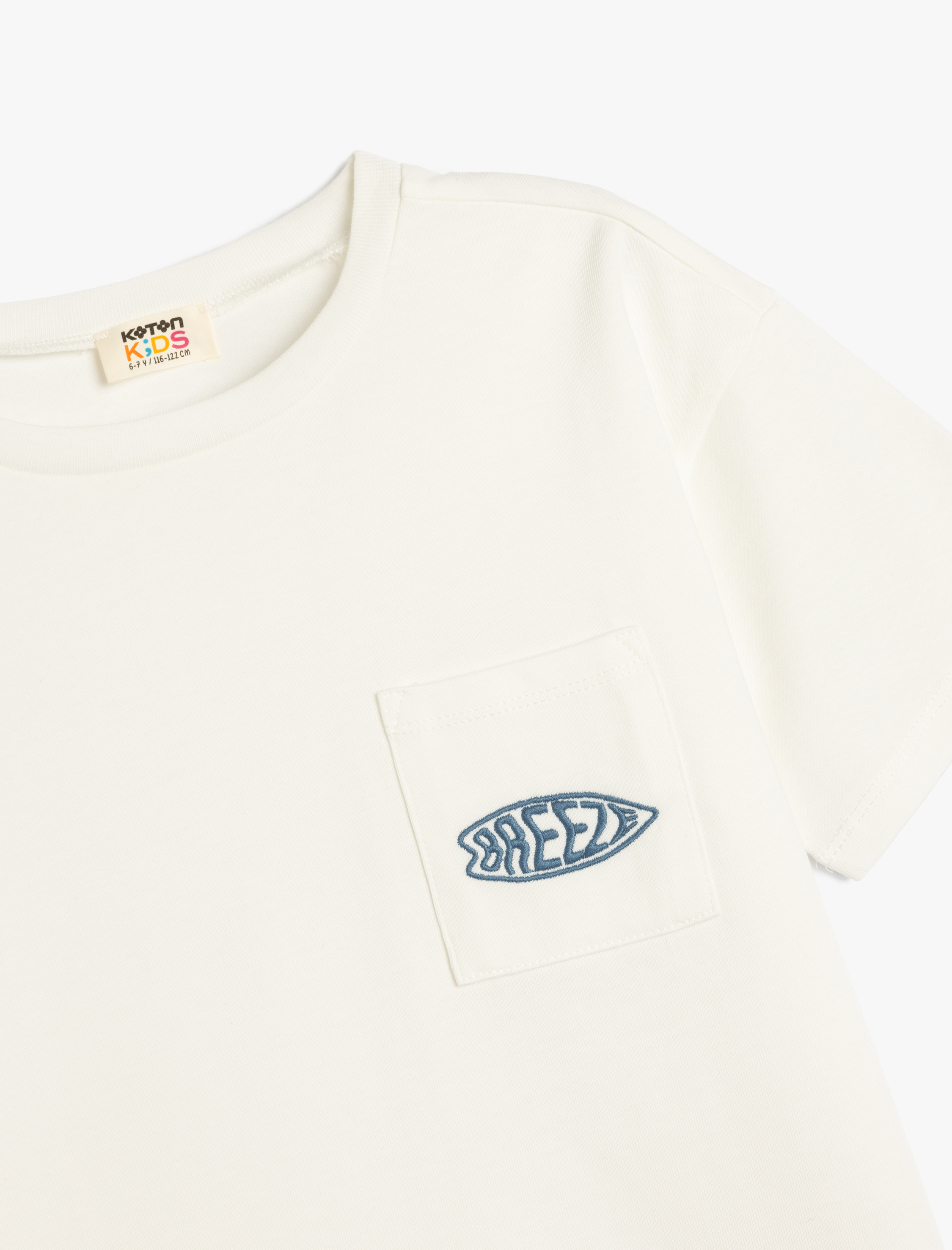  Erkek Çocuk Nakış Detaylı Kısa Kollu Bisiklet Yaka Pamuklu Oversize Tişört