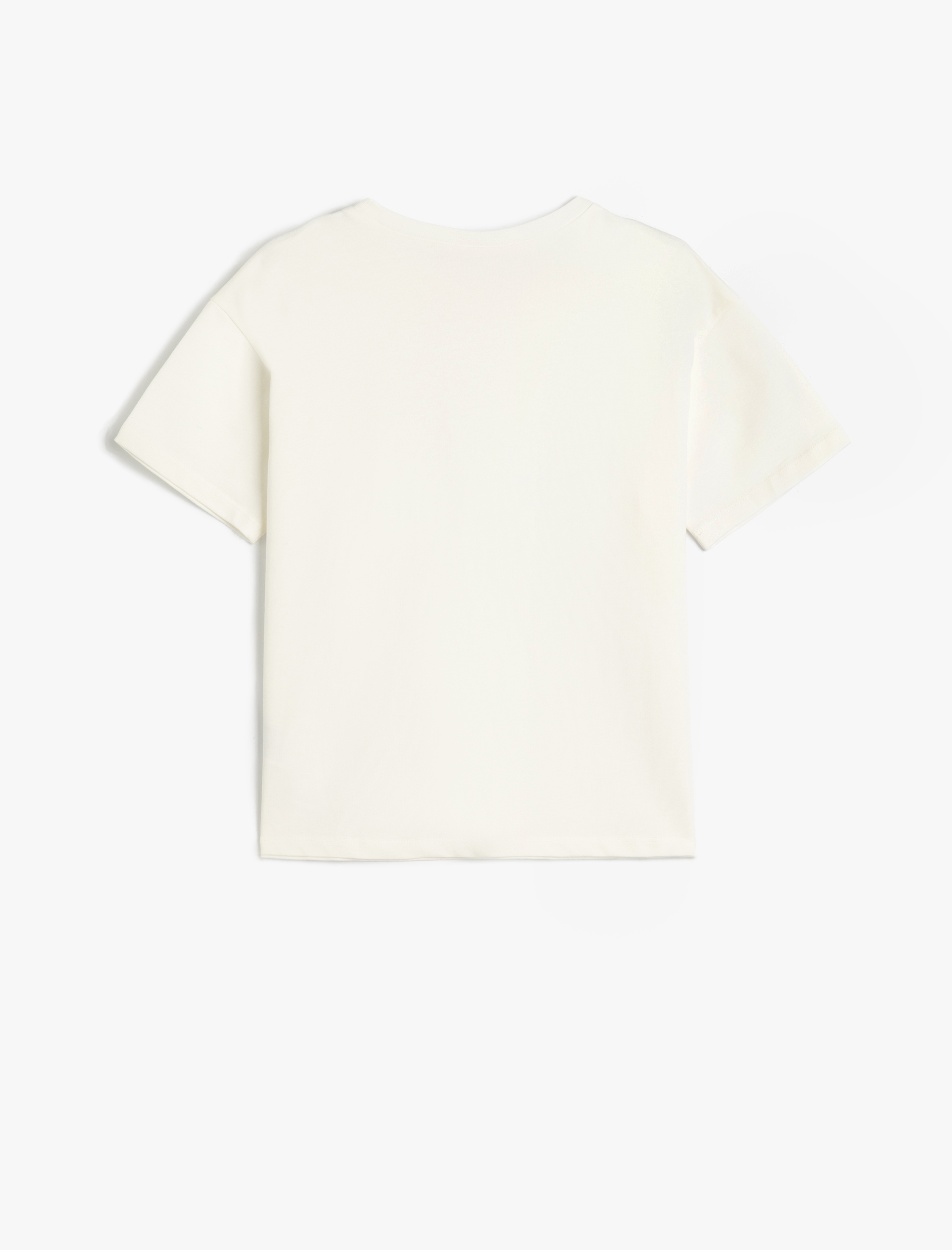  Erkek Çocuk Nakış Detaylı Kısa Kollu Bisiklet Yaka Pamuklu Oversize Tişört