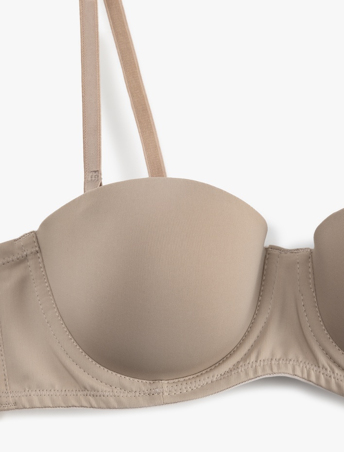  Çıkarılabilir Askılı Balenli Dolgusuz Straplez Sütyen