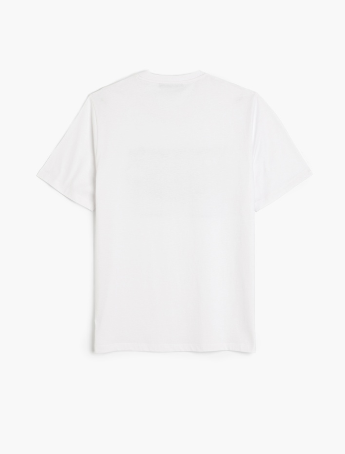  Kısa Kollu Regular Fit Bisiklet Yaka Pamuklu Baskılı Tişört