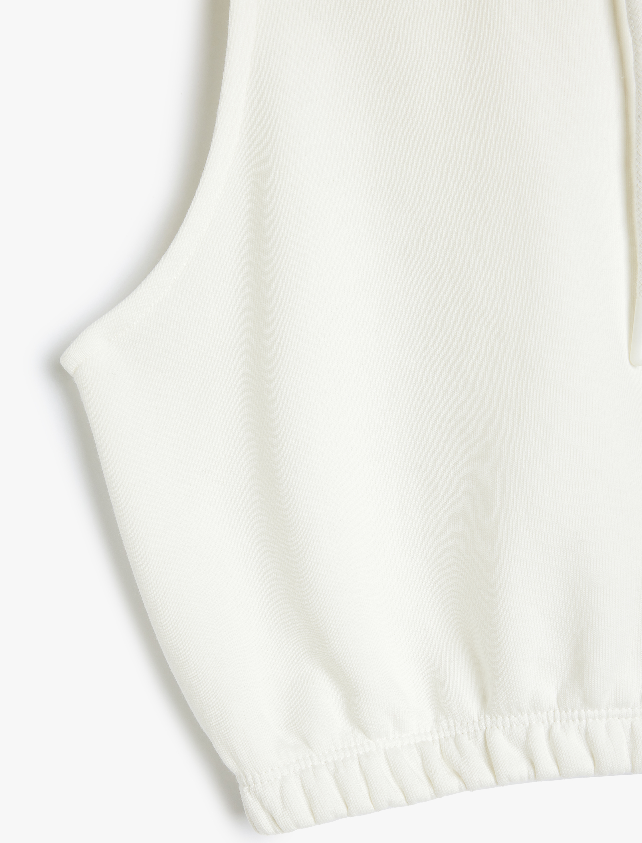   Kol Açıklığı Geniş Kolsuz Kapüşonlu Crop Sweatshirt