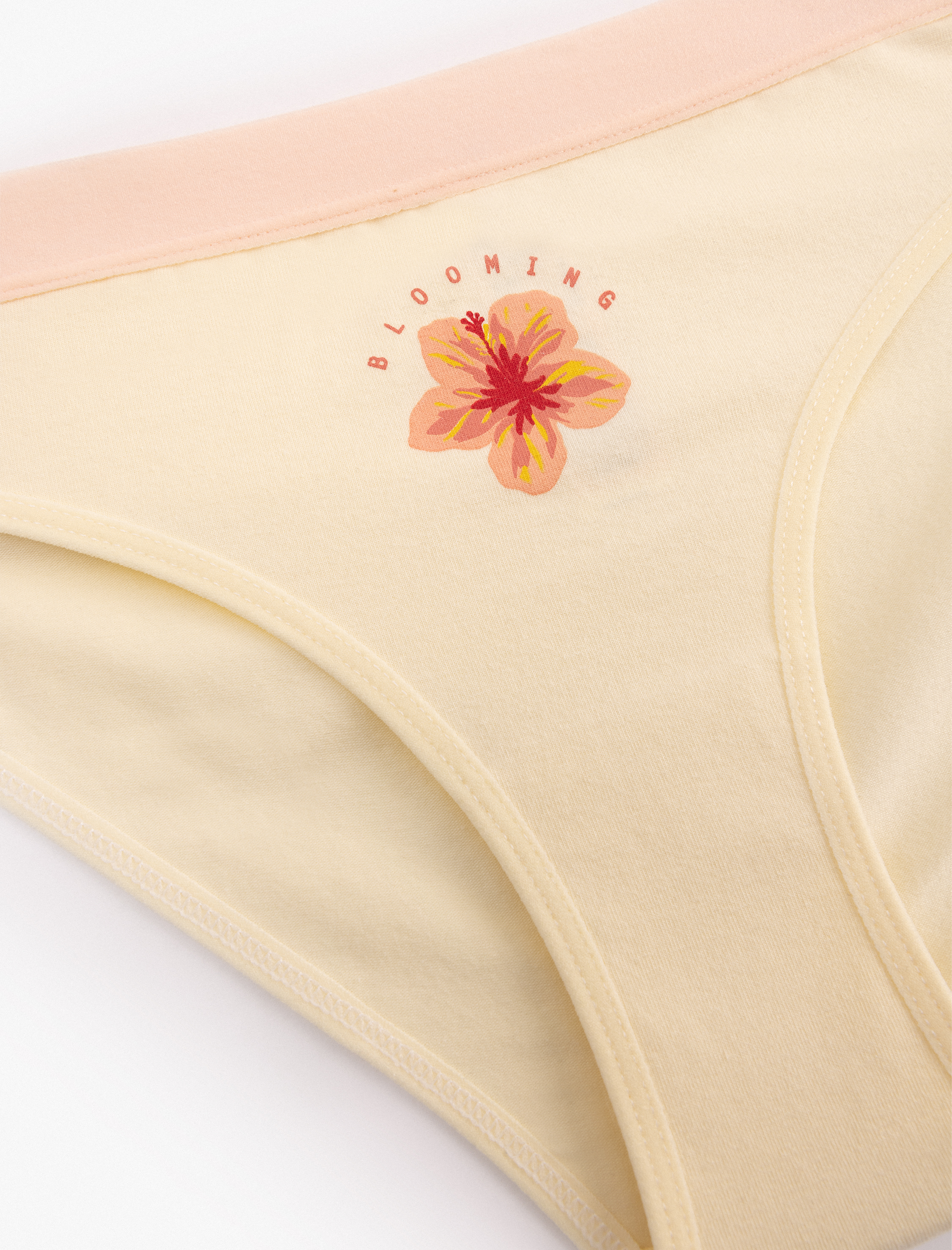   Beli Lastikli Pamuklu Çiçek Baskı Detaylı Külot