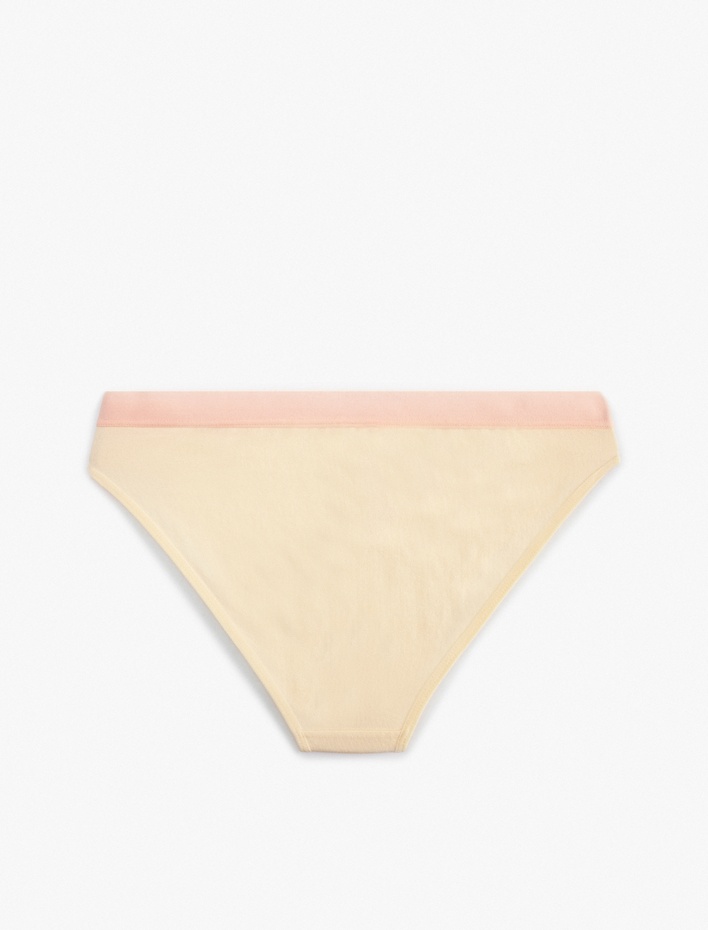  Beli Lastikli Pamuklu Çiçek Baskı Detaylı Külot