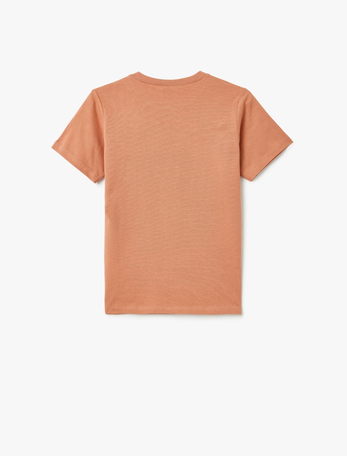 Erkek Çocuk Slogan Baskılı Bisiklet Yaka Kısa Kollu Pamuklu Tişört